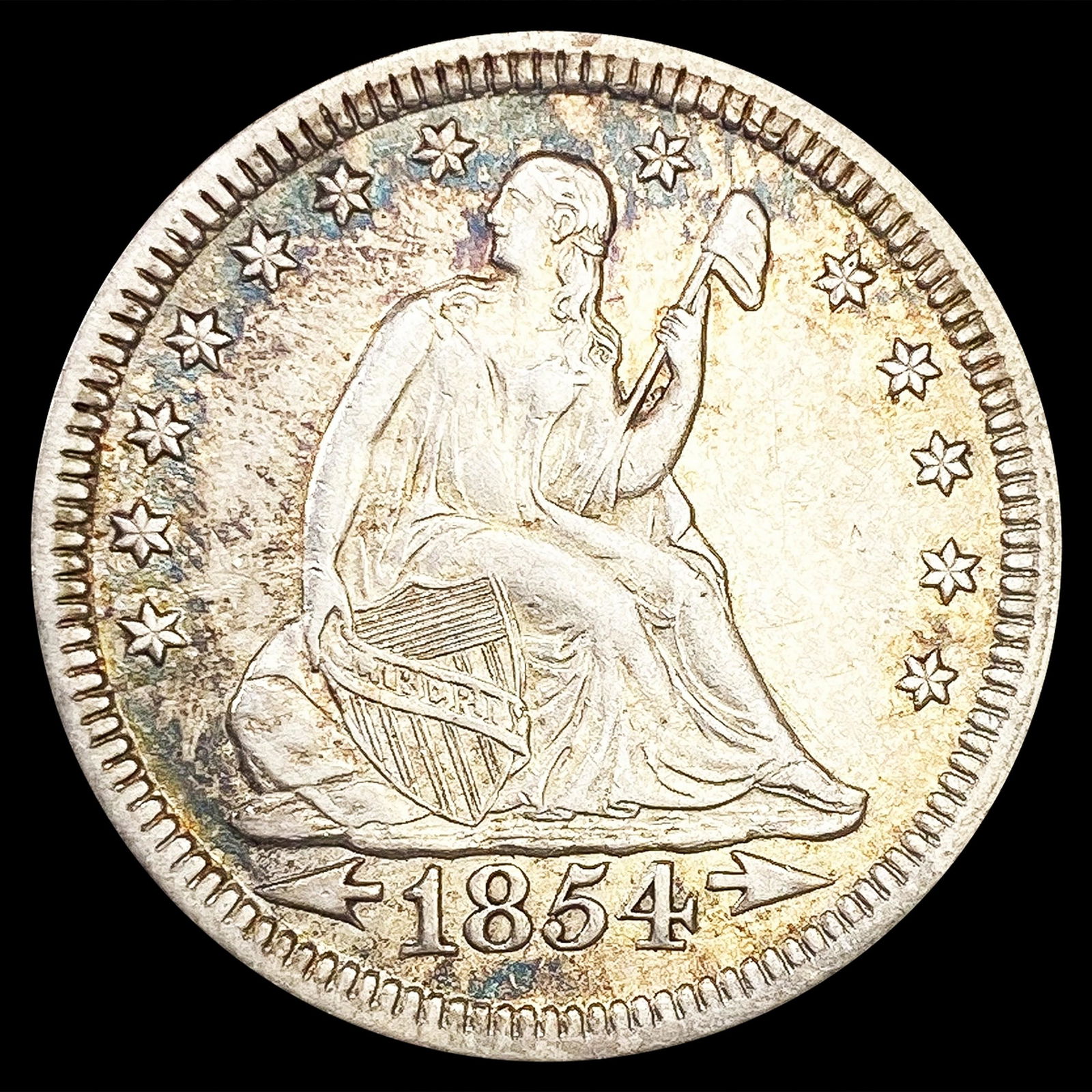 1854 Arrows Seated Liberty Quarter UNCIRCULATED (1 of 2)
