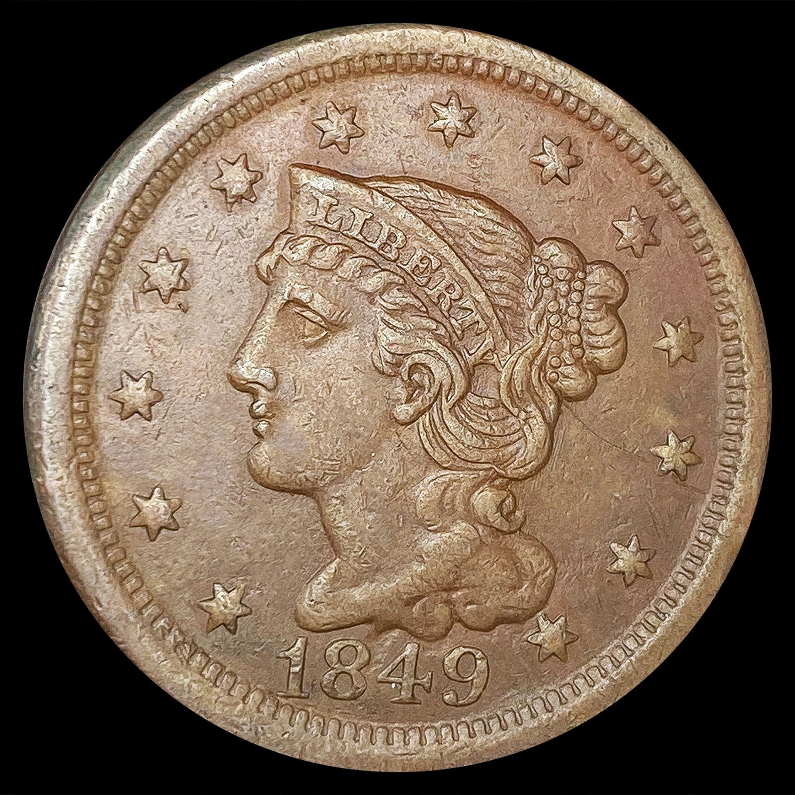 1849 Large Cent ABOUT UNCIRCULATED (1 of 2)