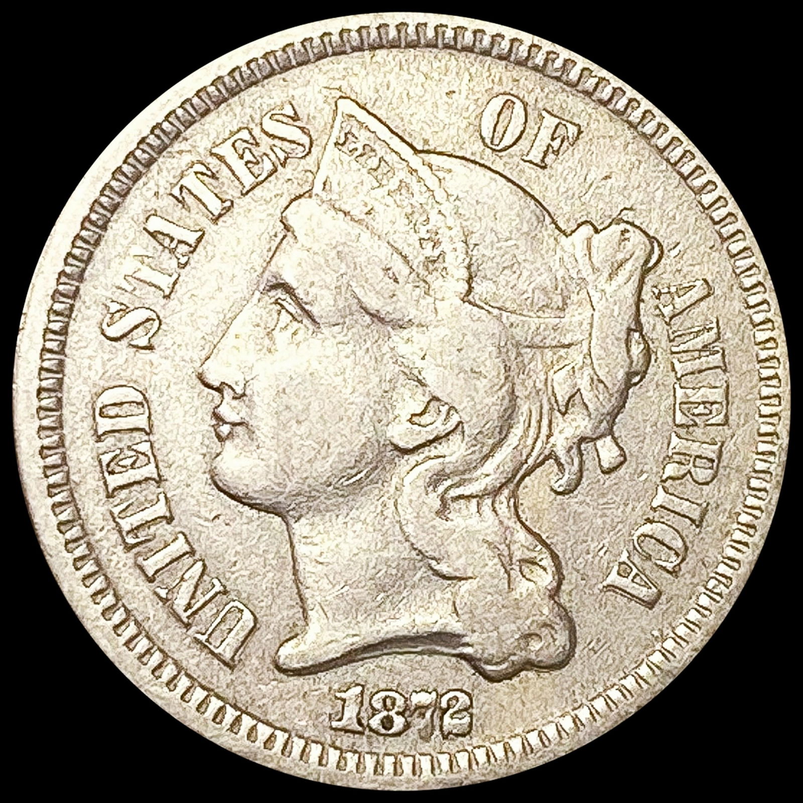 1872 Nickel Three Cent LIGHTLY CIRCULATED (1 of 2)