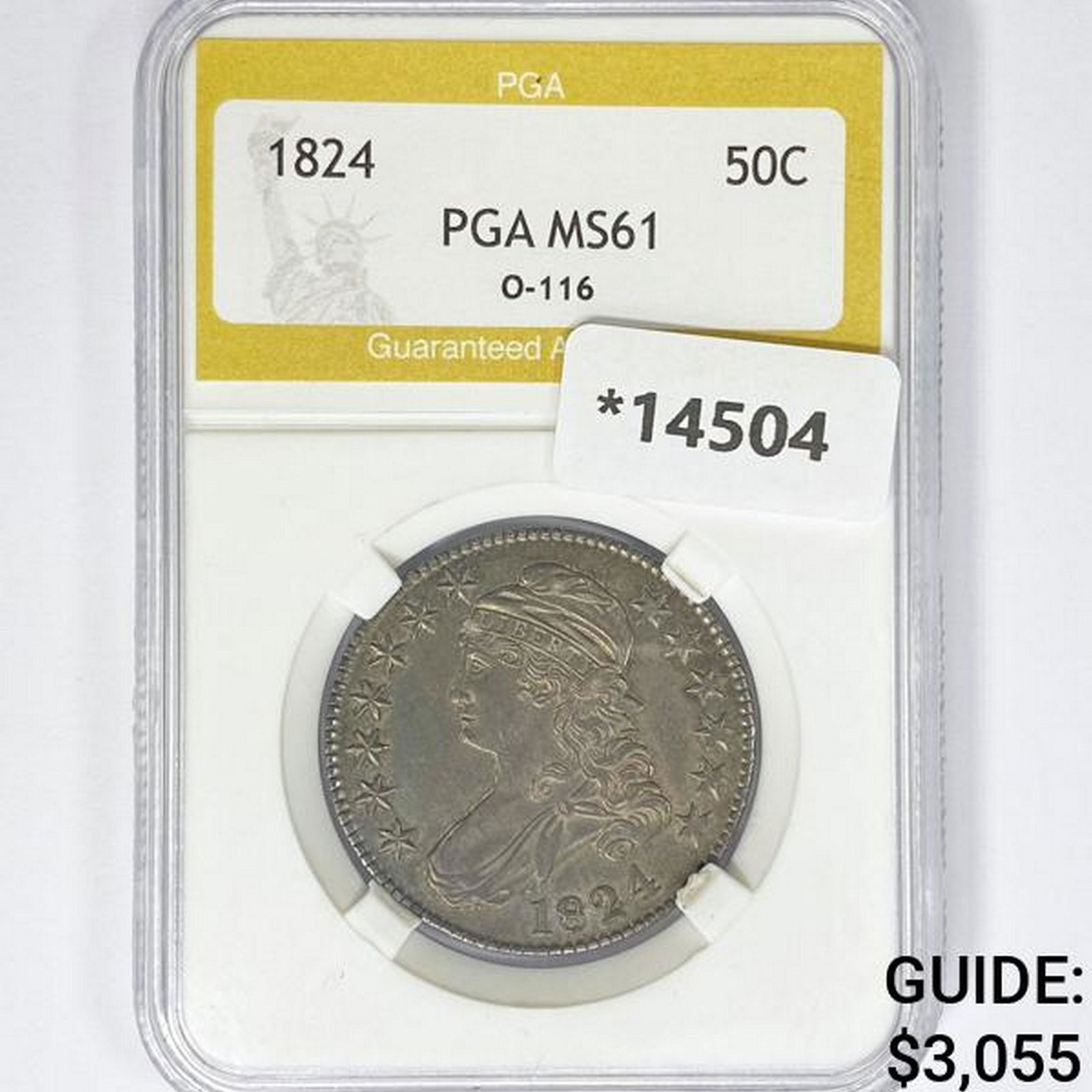 1824 Capped Bust Half Dollar PGA MS61 O-116 (1 of 2)