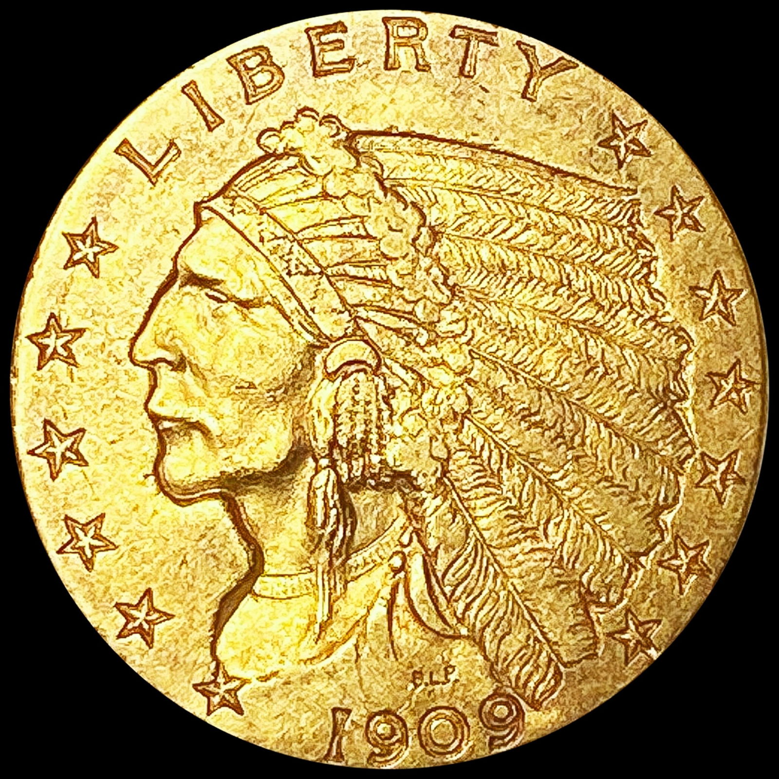 1909 $2.50 Gold Quarter Eagle CLOSELY UNC (1 of 2)
