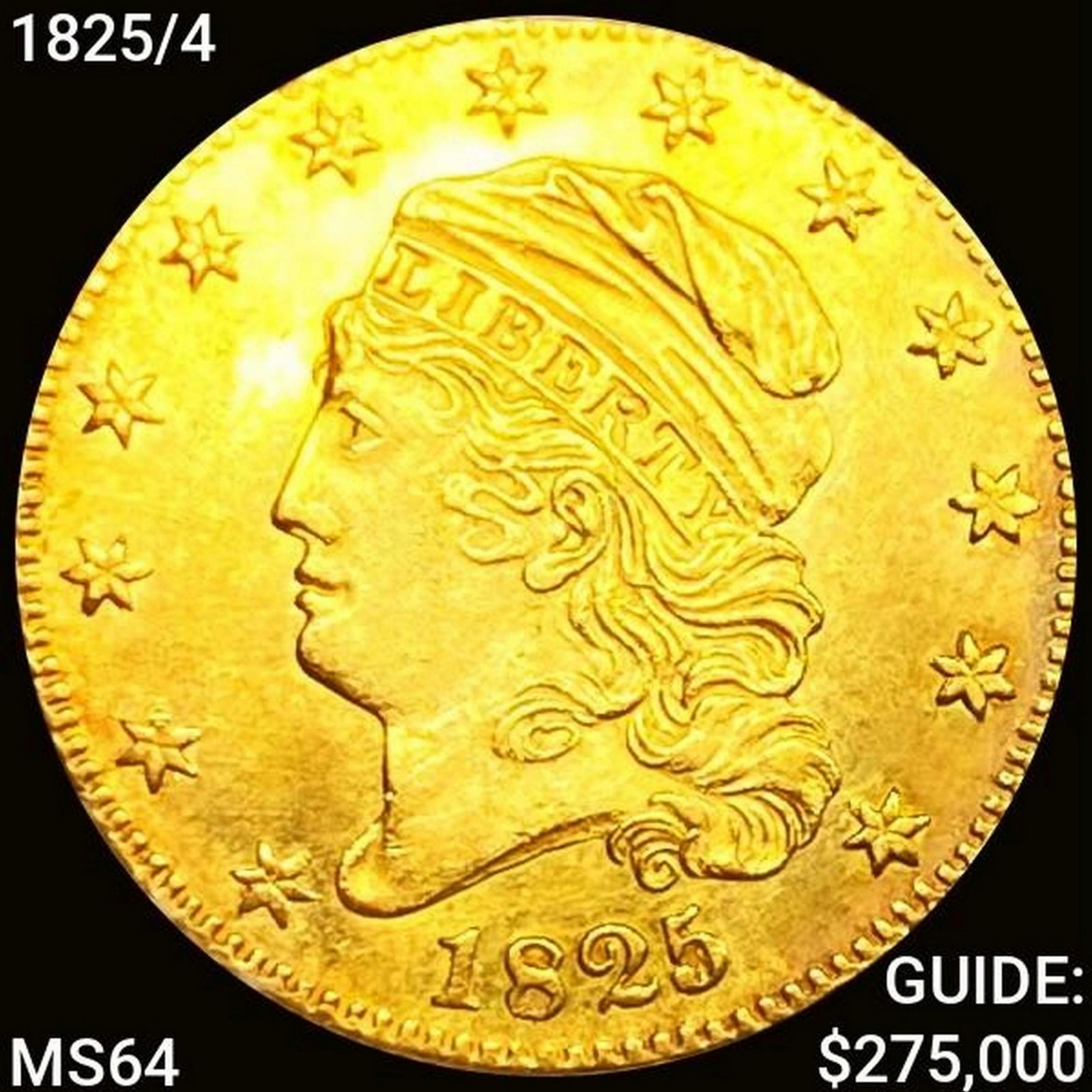 1825/4 $5 Gold Half Eagle CHOICE BU (1 of 2)