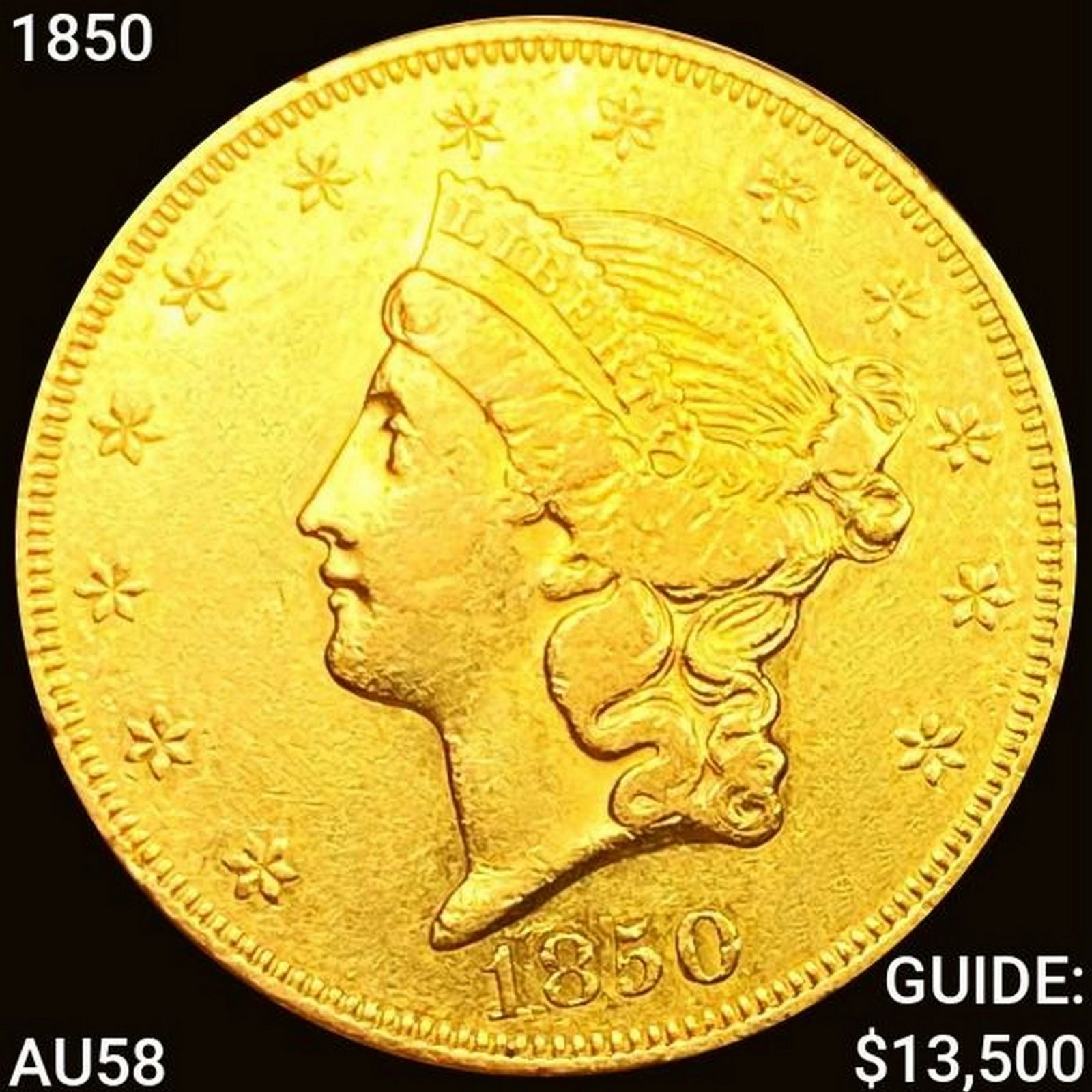 1850 $20 Gold Double Eagle CHOICE AU (1 of 2)