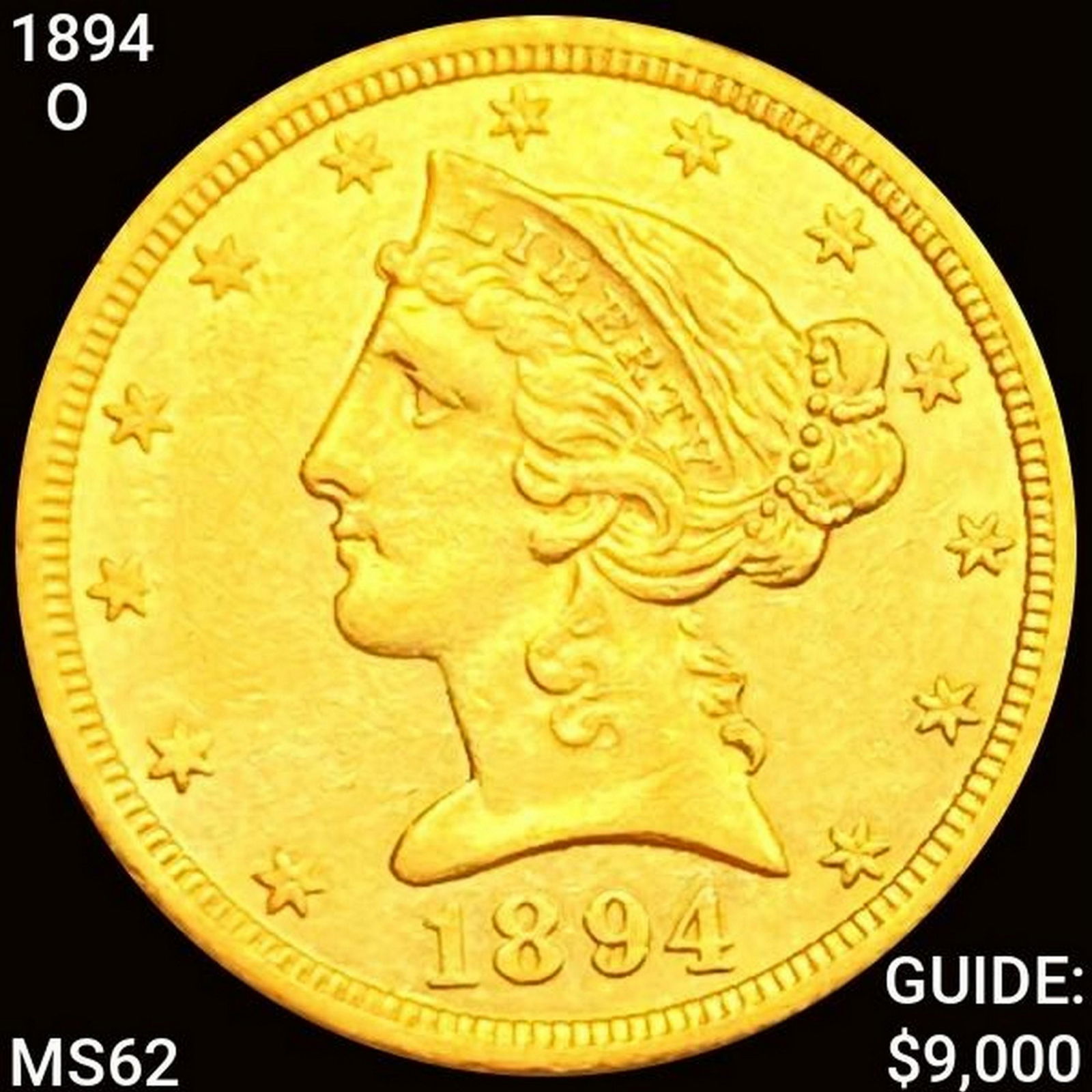 1894-O $5 Gold Half Eagle UNCIRCULATED (1 of 2)