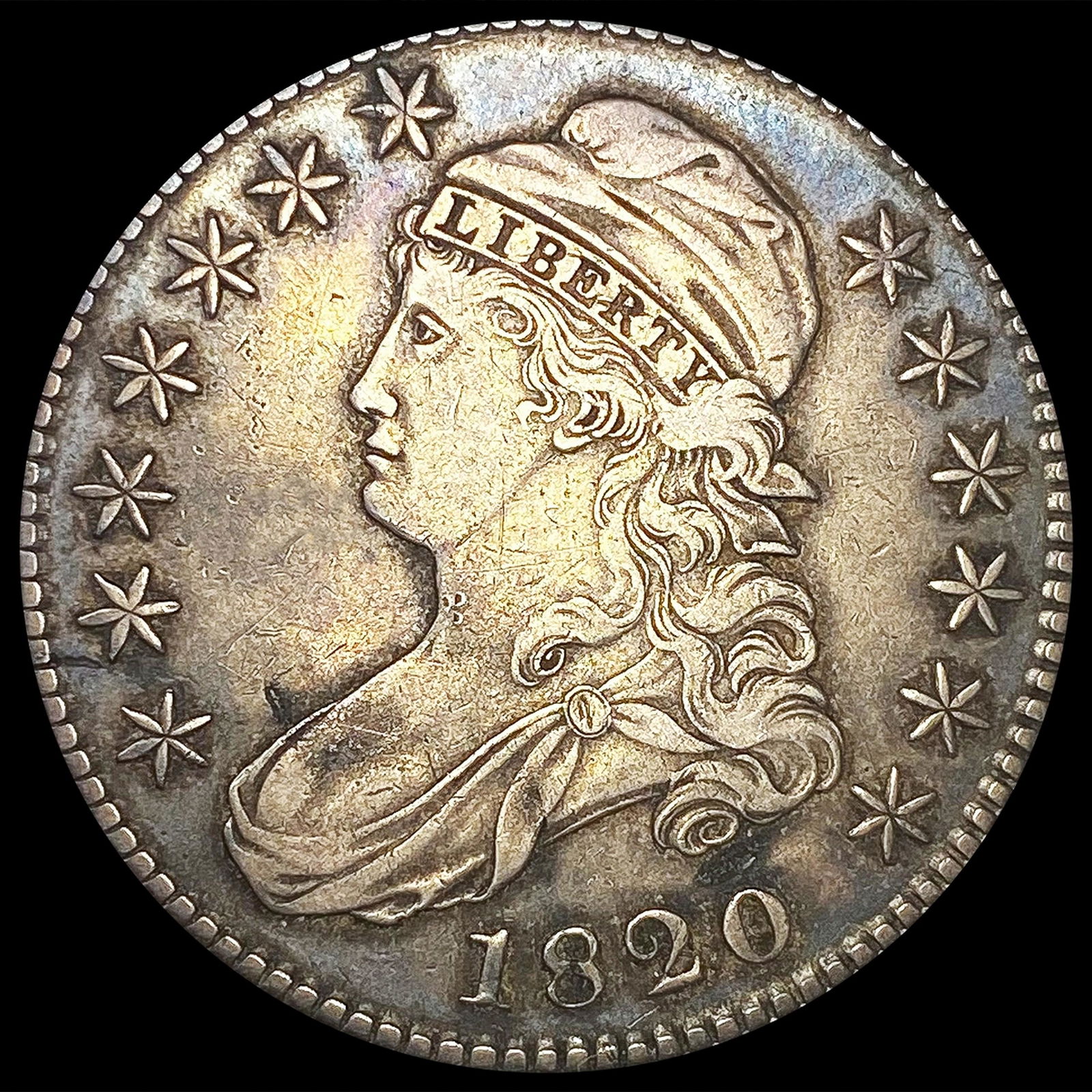 1820 0-108 Cap Bust Half Dollar R2 LIGHT CIRC (1 of 2)