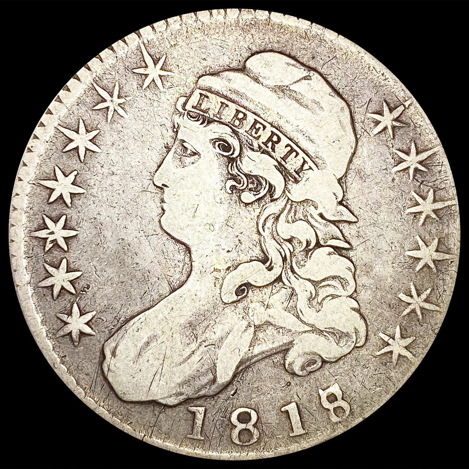 1818/7 0-103 Cap Bust Half Dollar R4 NICE CIRC (1 of 2)