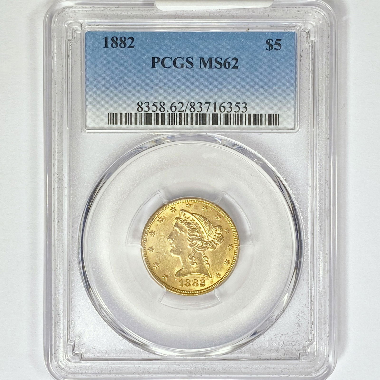1882 $5 Gold Half Eagle PCGS MS62 (1 of 2)