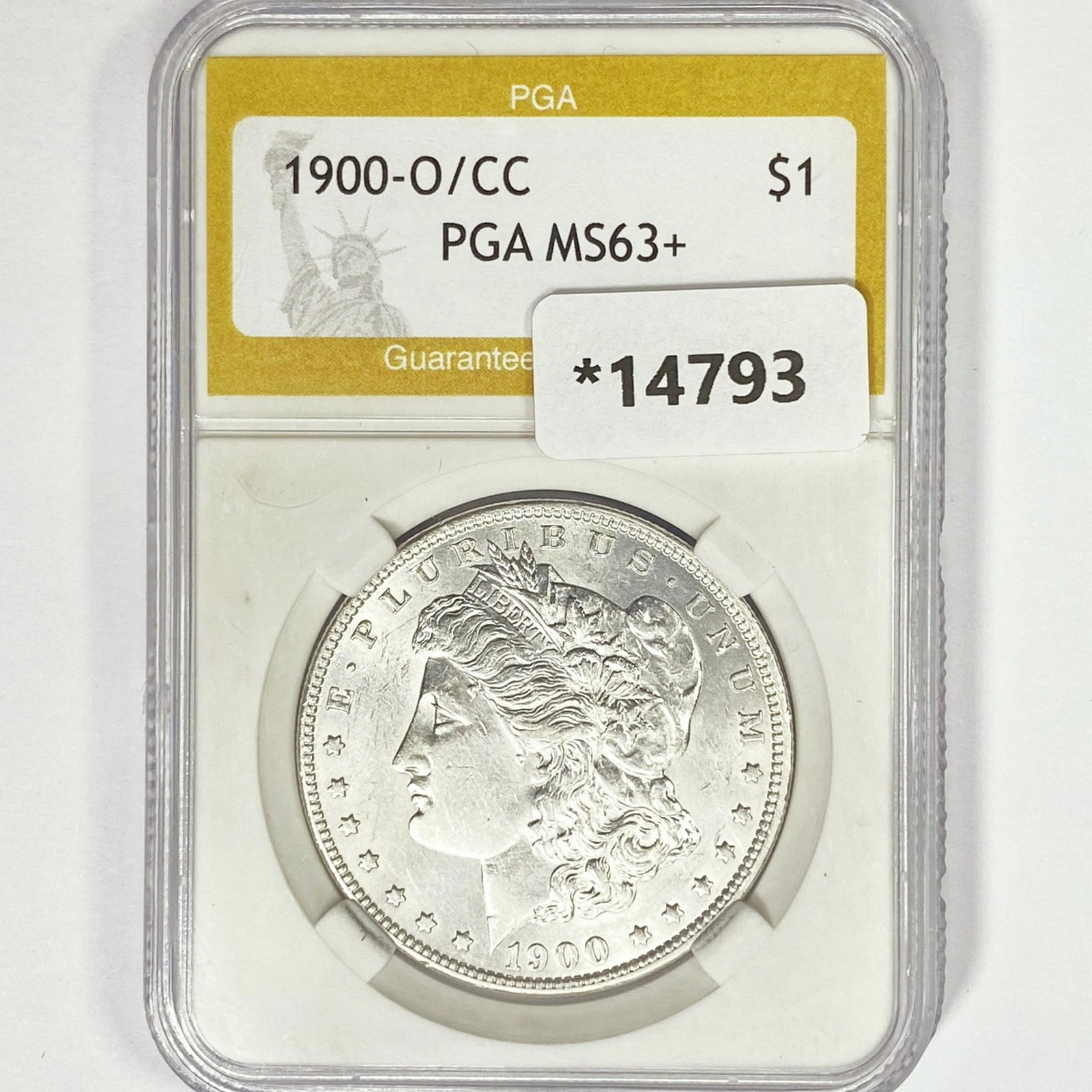1900-O/CC Morgan Silver Dollar PGA MS63+ (1 of 2)