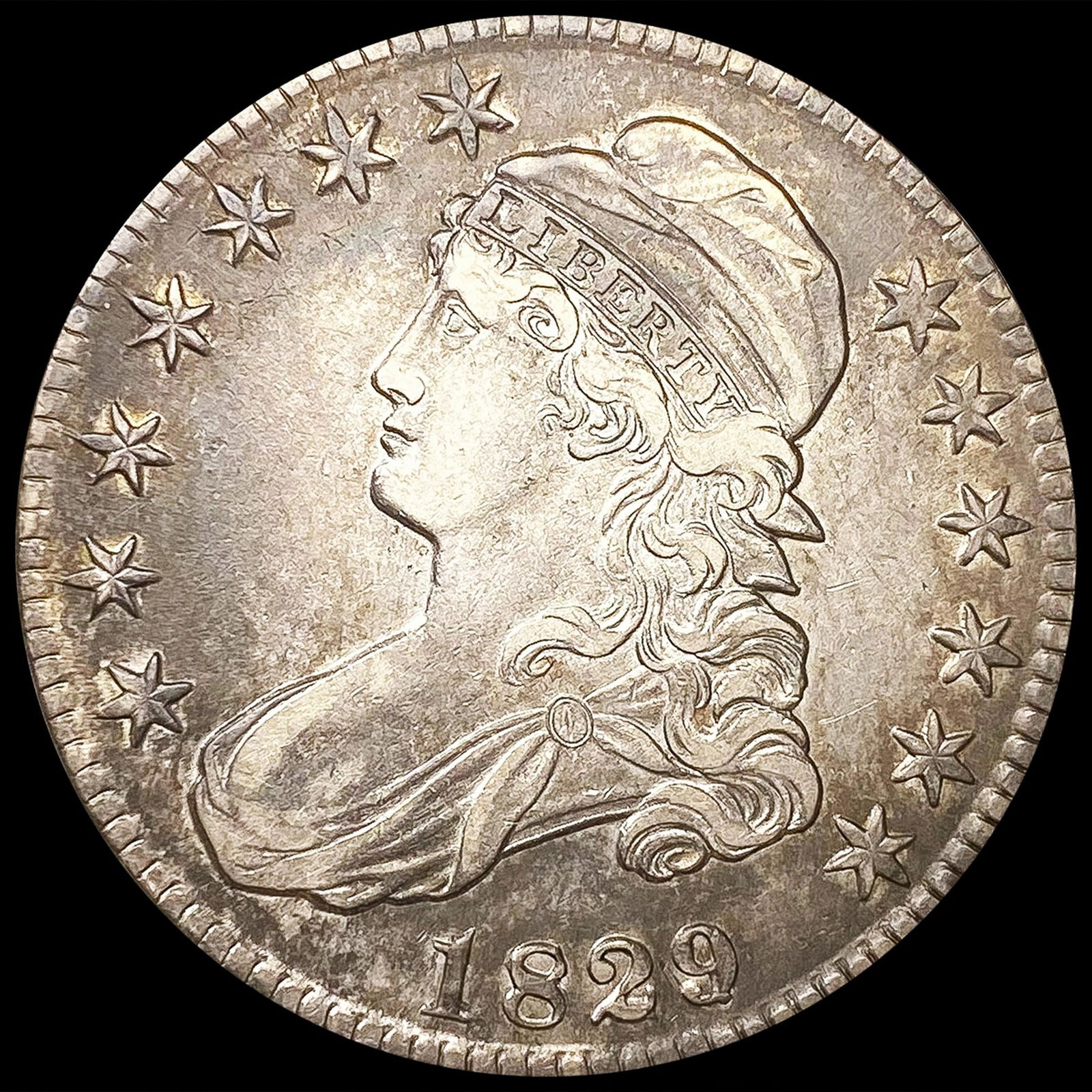 1829/7 Capped Bust Half Dollar CLOSELY UNCIRCULATE (1 of 2)