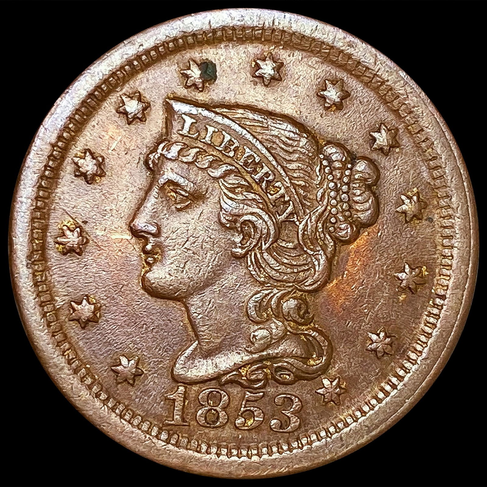 1853 Large Cent ABOUT UNCIRCULATED (1 of 2)