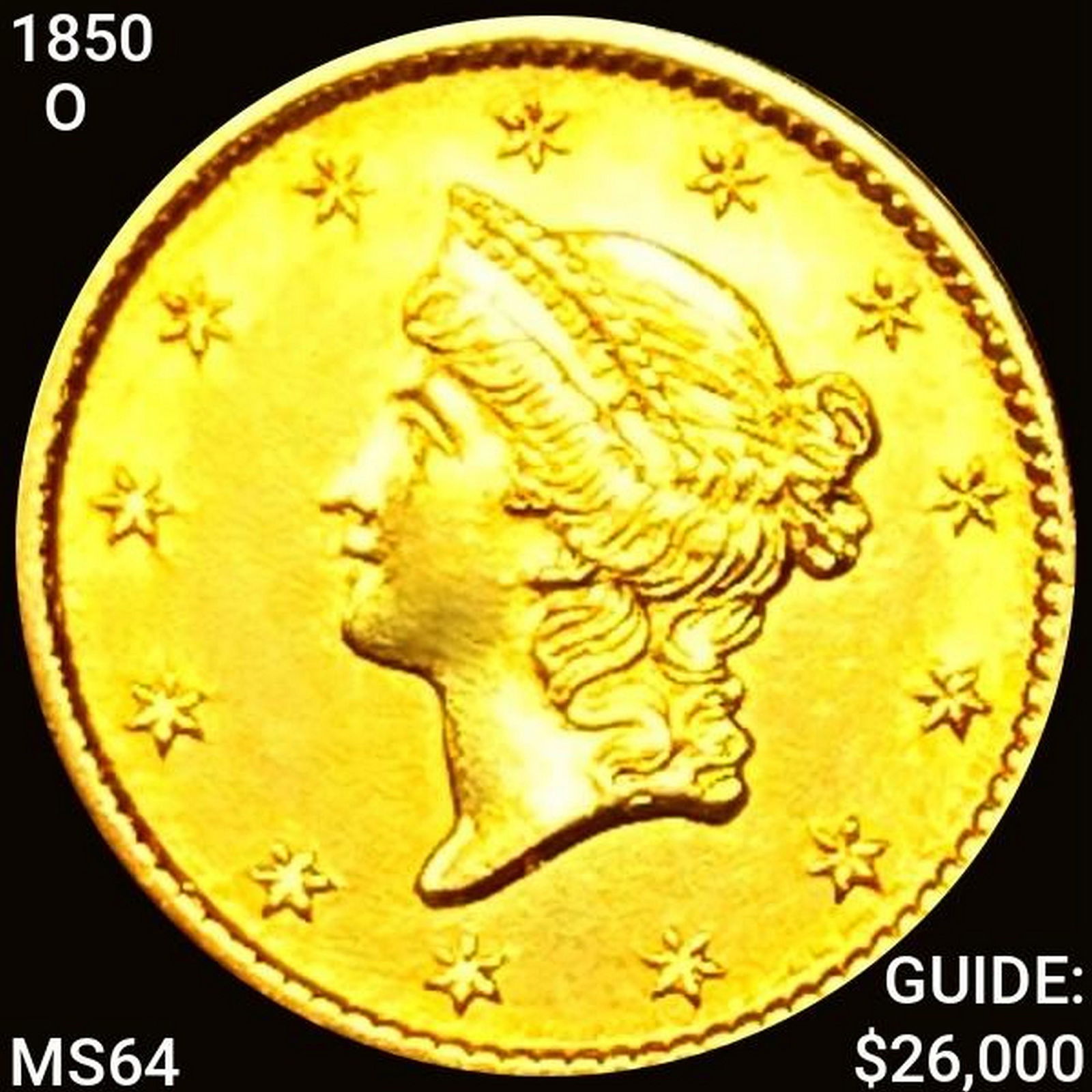1850-O Rare Gold Dollar CHOICE BU (1 of 2)