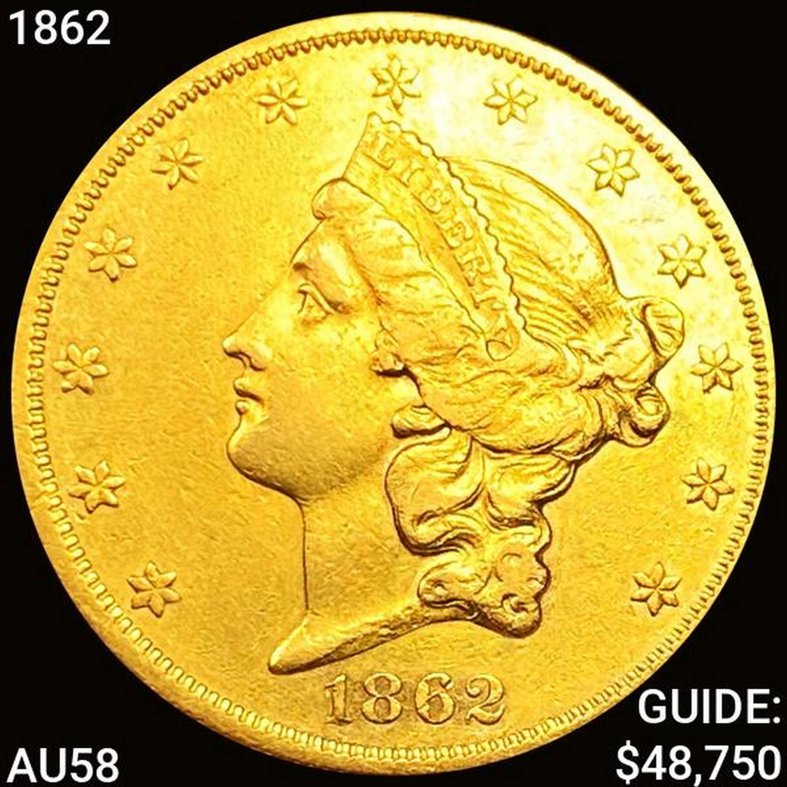 1862 $20 Gold Double Eagle CHOICE AU (1 of 2)