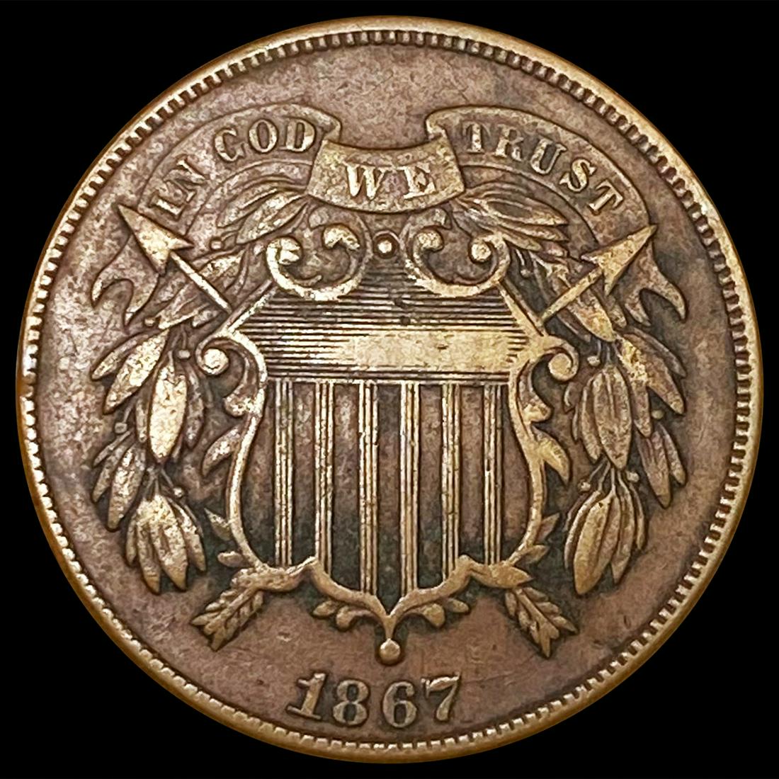 1867 Two Cent Piece CLOSE UNCIRCULATED (1 of 2)