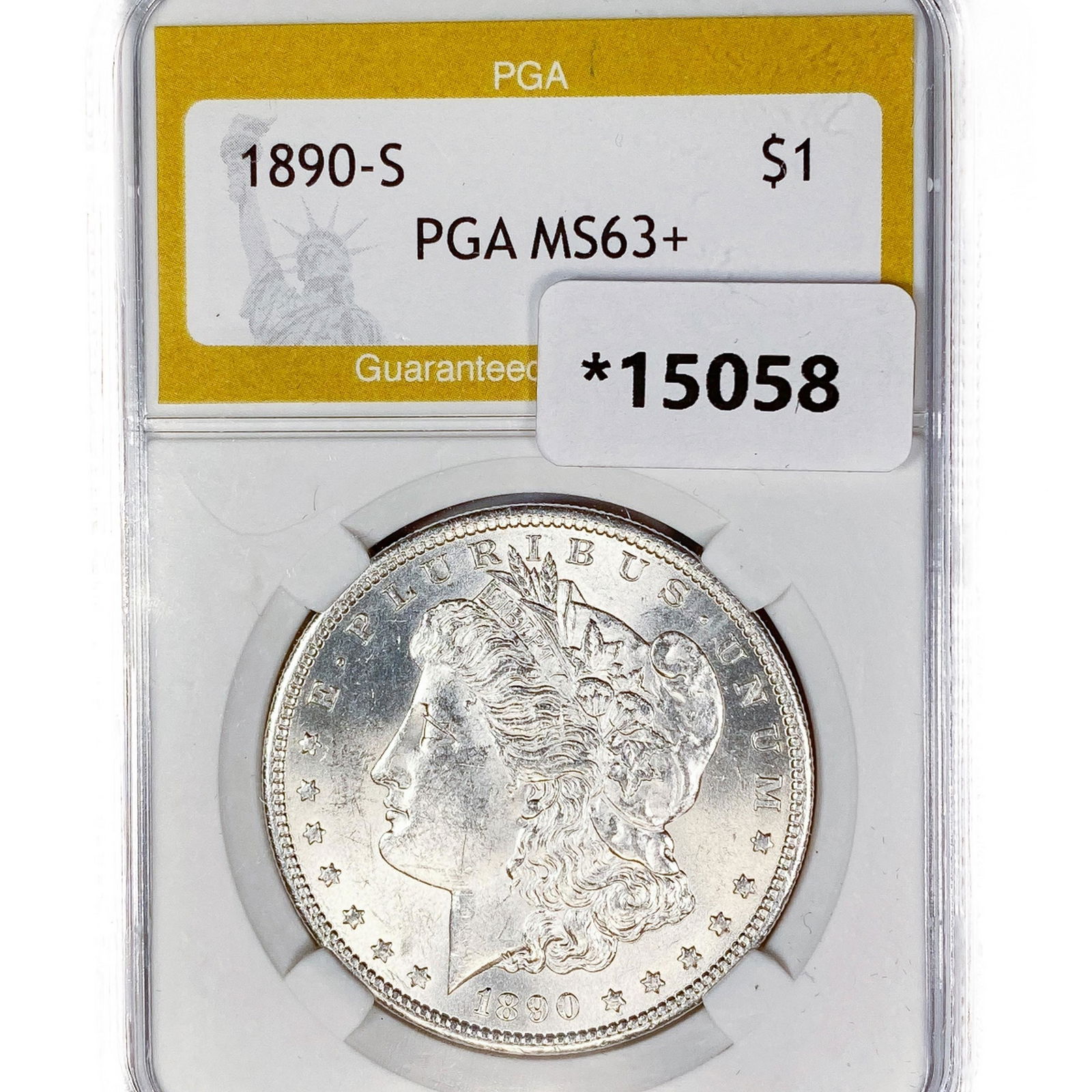 1890-S Morgan Silver Dollar PGA MS63+ (1 of 2)