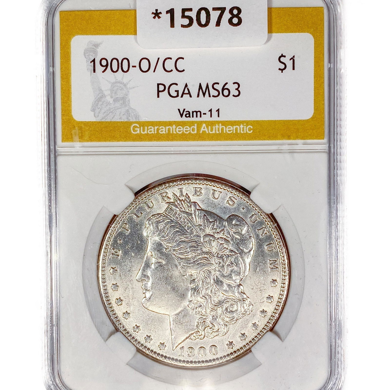 1900-O/CC Morgan Silver Dollar PGA MS63 VAM-11 (1 of 2)