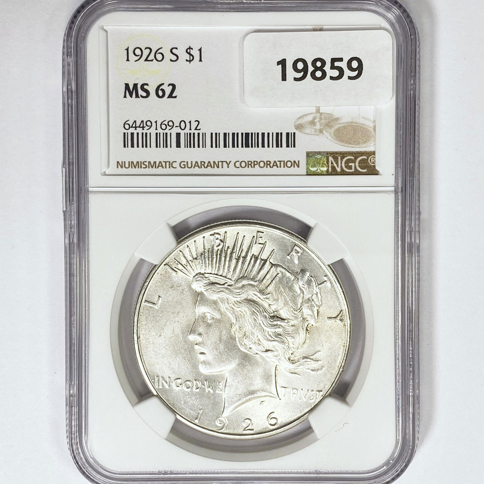 1926-S Silver Peace Dollar NGC MS62 (1 of 2)