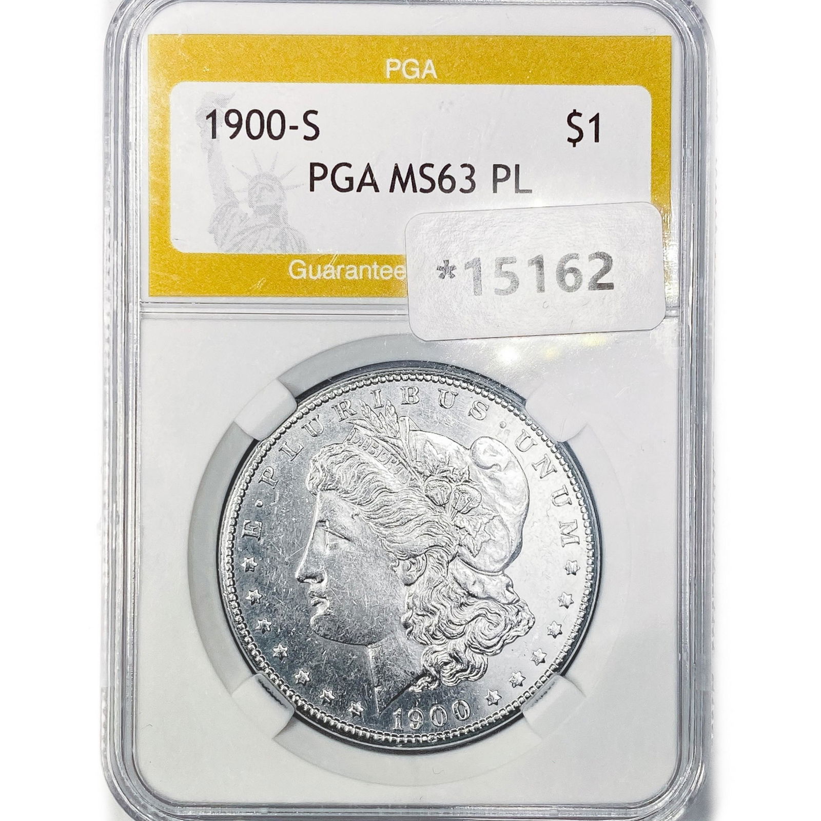 1900-S Morgan Silver Dollar PGA MS63 PL (1 of 2)