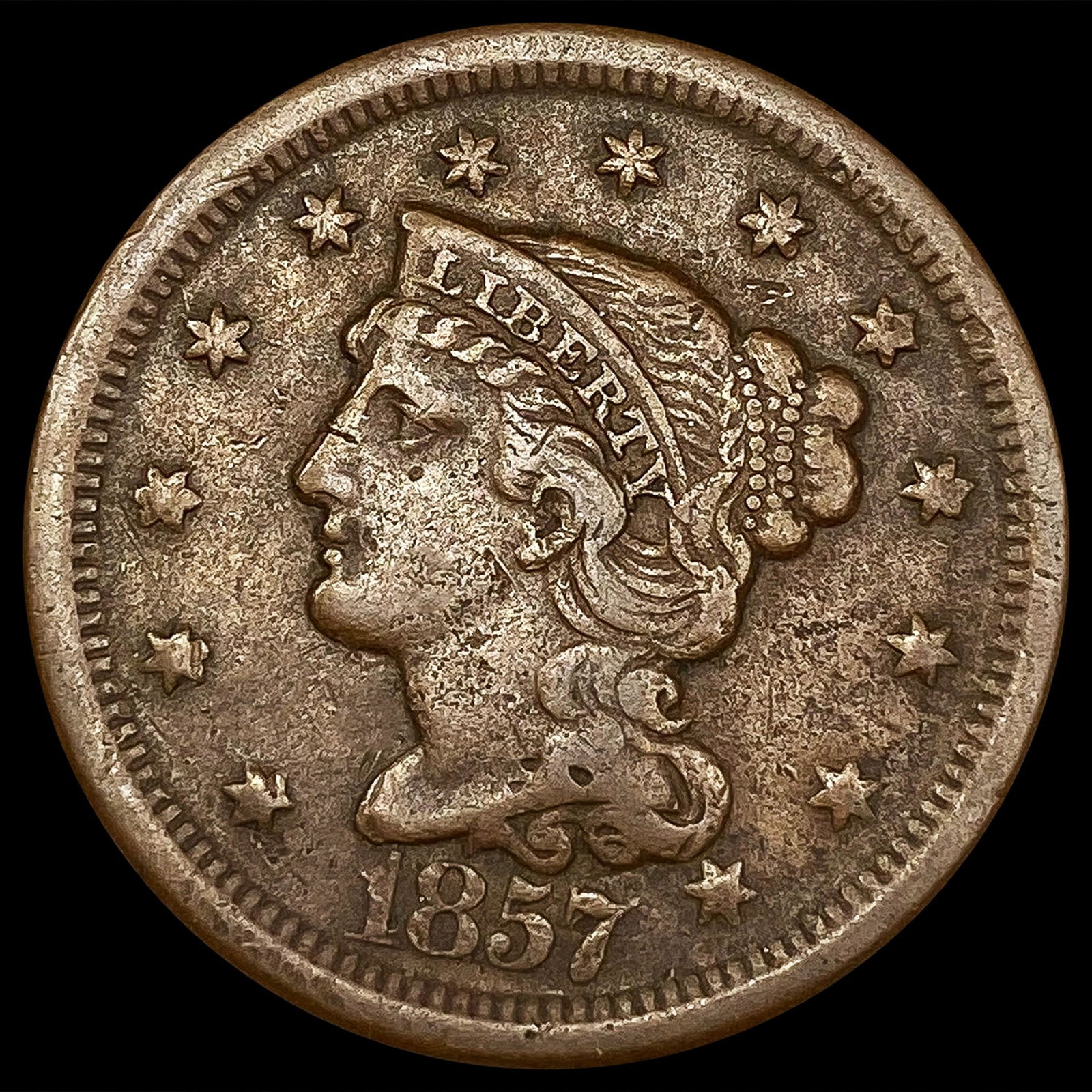 1857 Large Cent w/ Lrg Date LIGHTLY CIRCULATED (1 of 2)