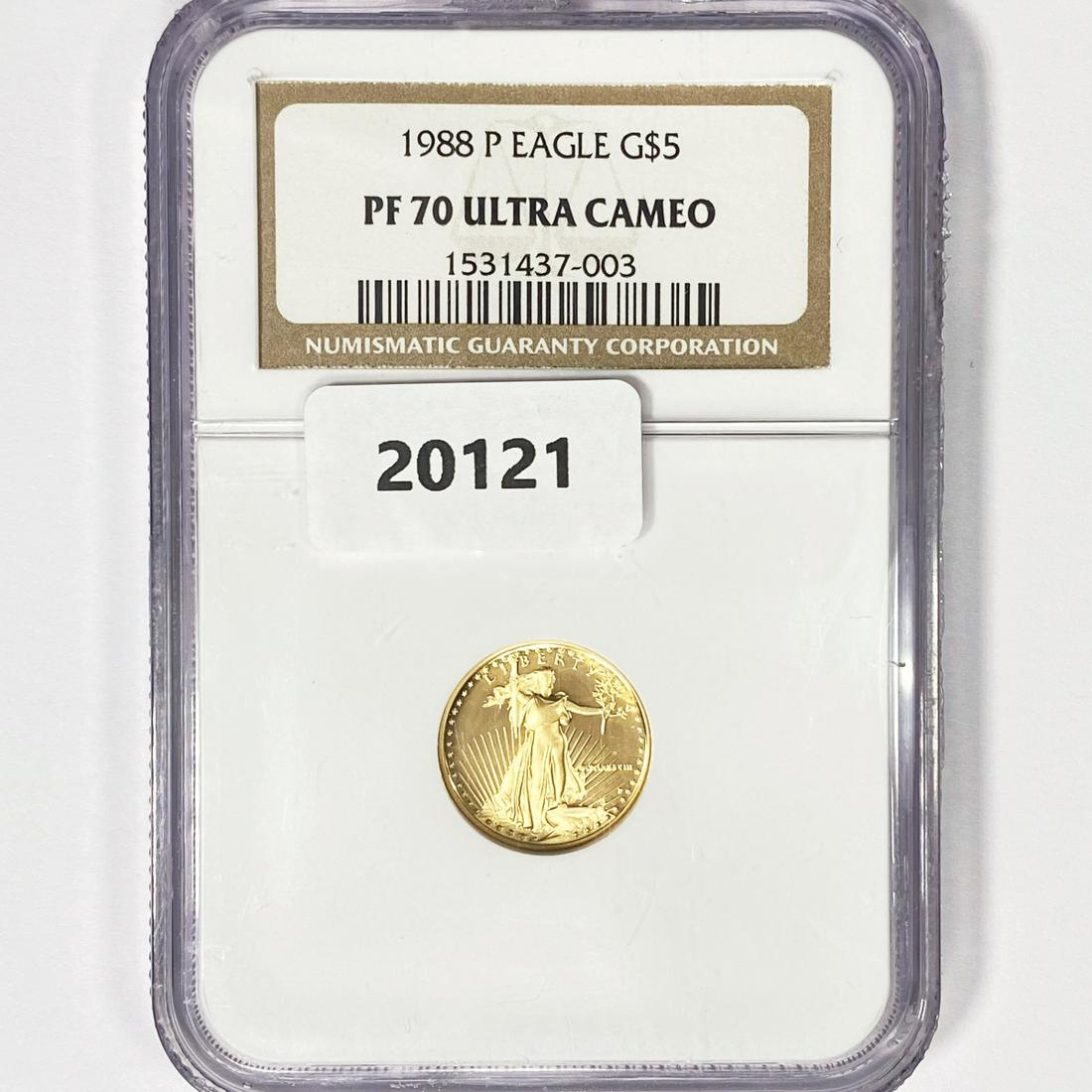 1988-P $5 1/10oz American Gold Eagle NGC PF70 UC (1 of 2)