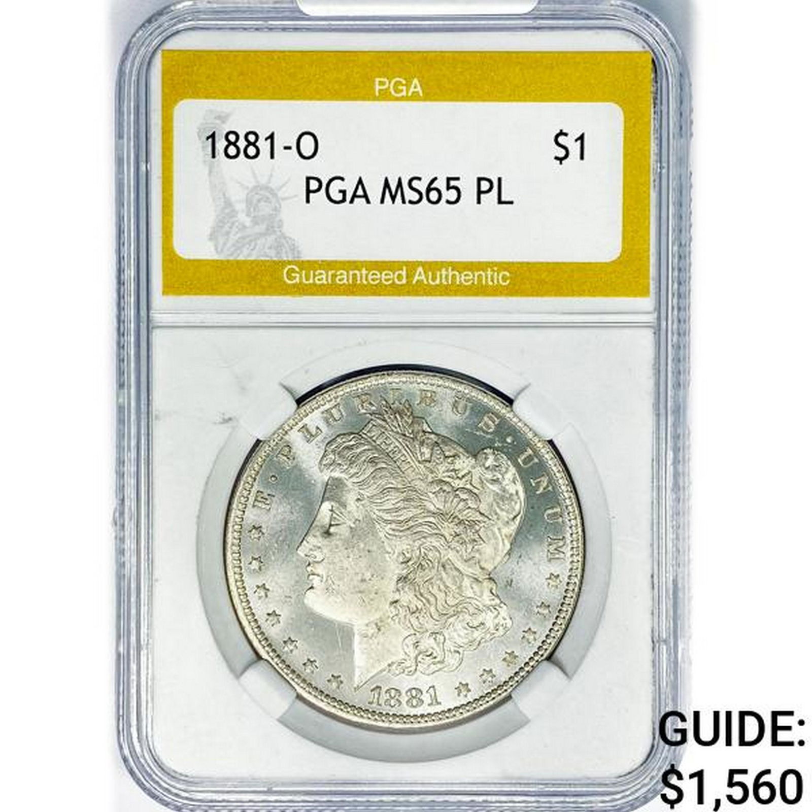 1881-O Morgan Silver Dollar PGA MS65 PL (1 of 2)