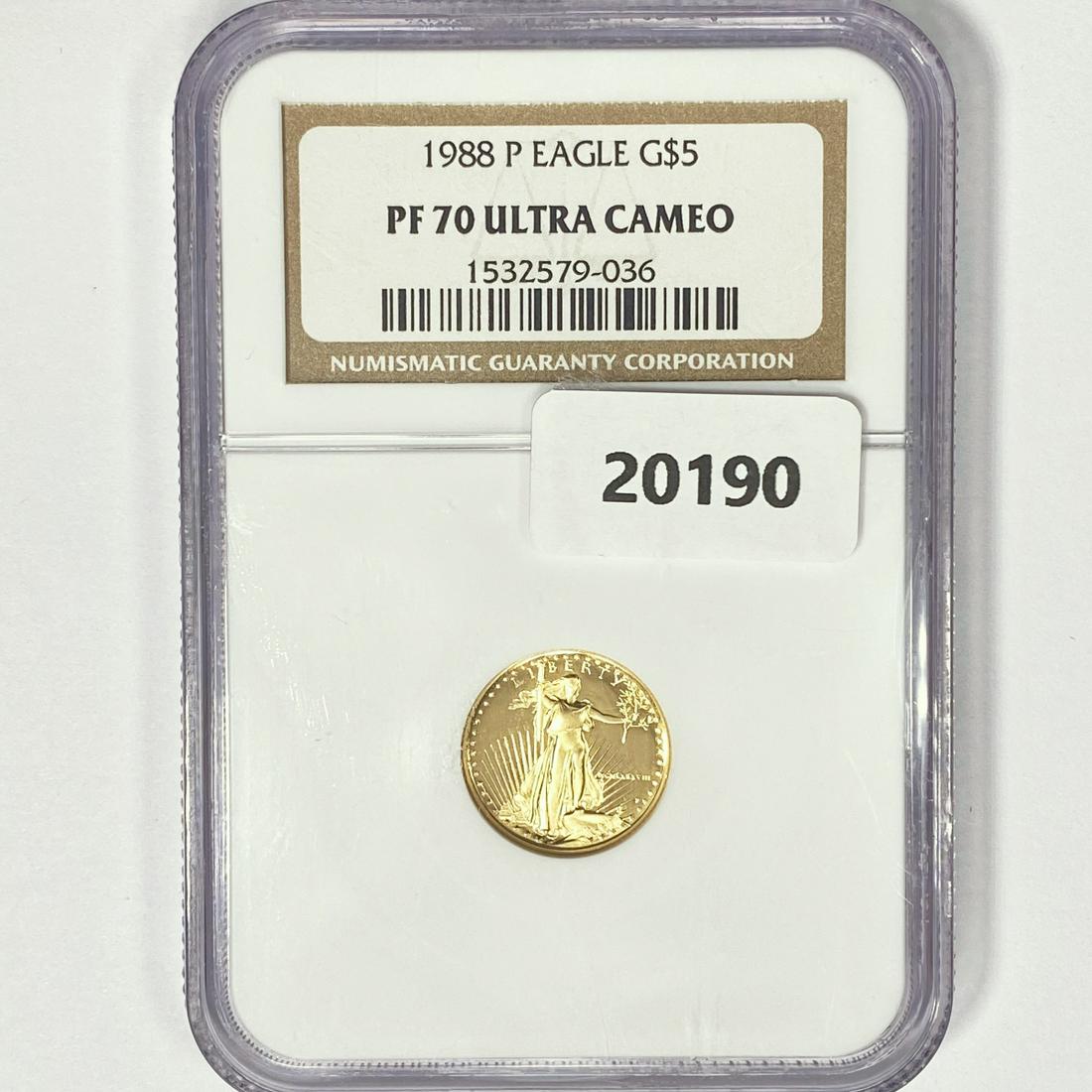 1988-P $5 1/10oz American Gold Eagle NGC PF70 UC (1 of 2)