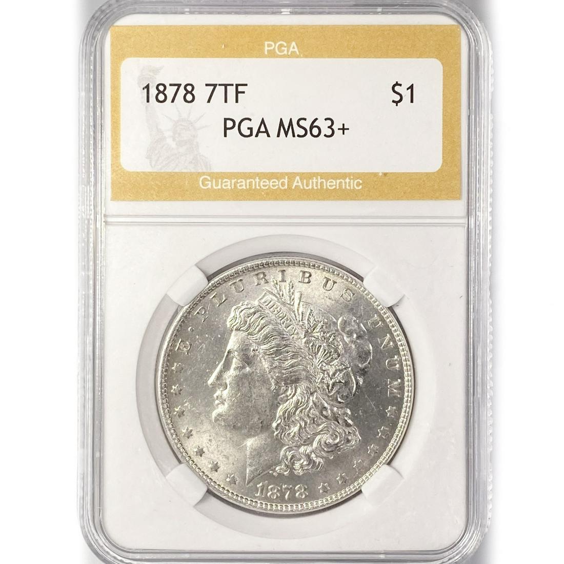 1878 7TF Morgan Silver Dollar PGA MS63+ (1 of 2)