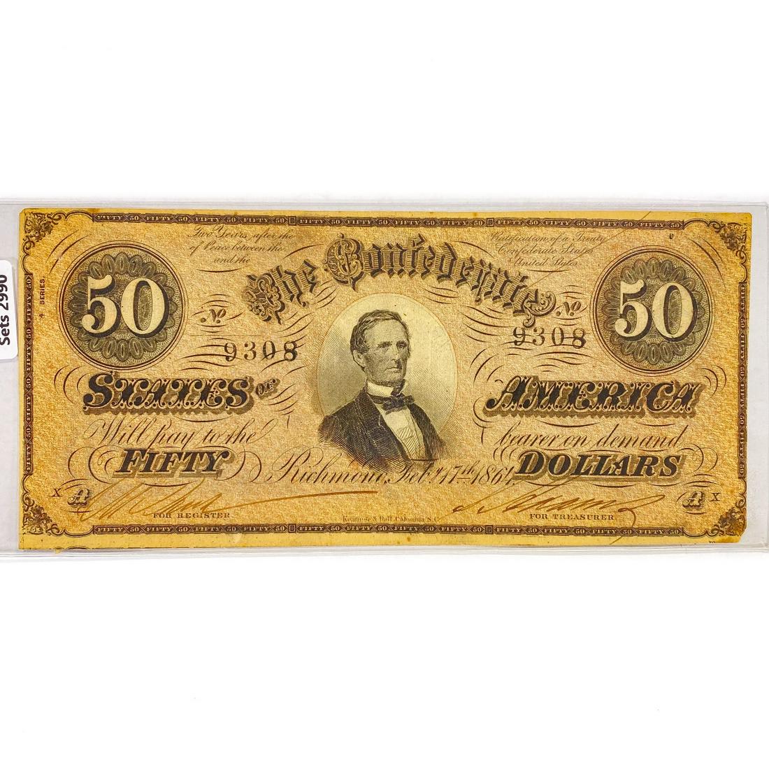 1864 LG Confederate States $50 Legal Note (1 of 2)