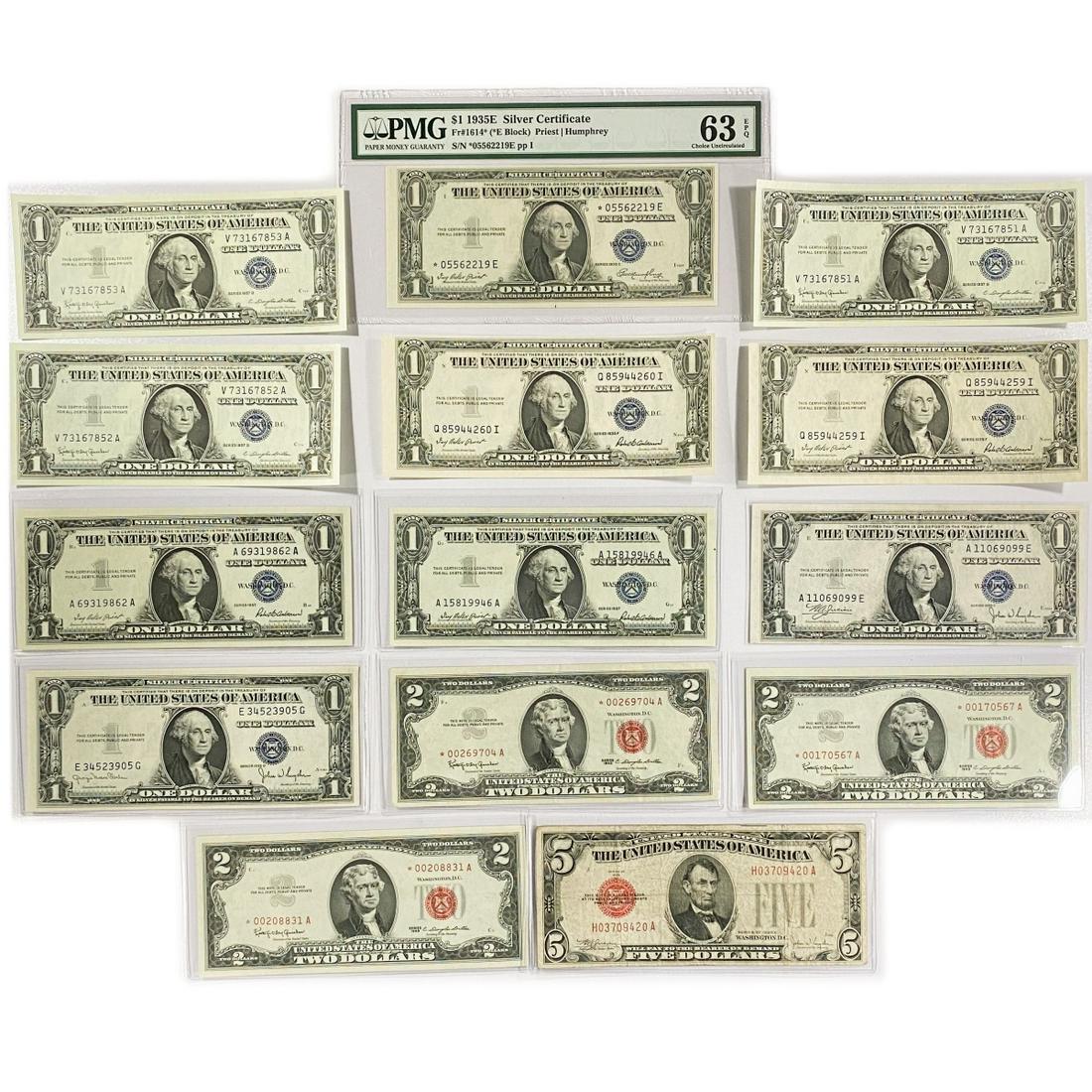 (14 ) Misc Silver Cert.'s & Fed Res. Notes w/ Sta (1 of 2)