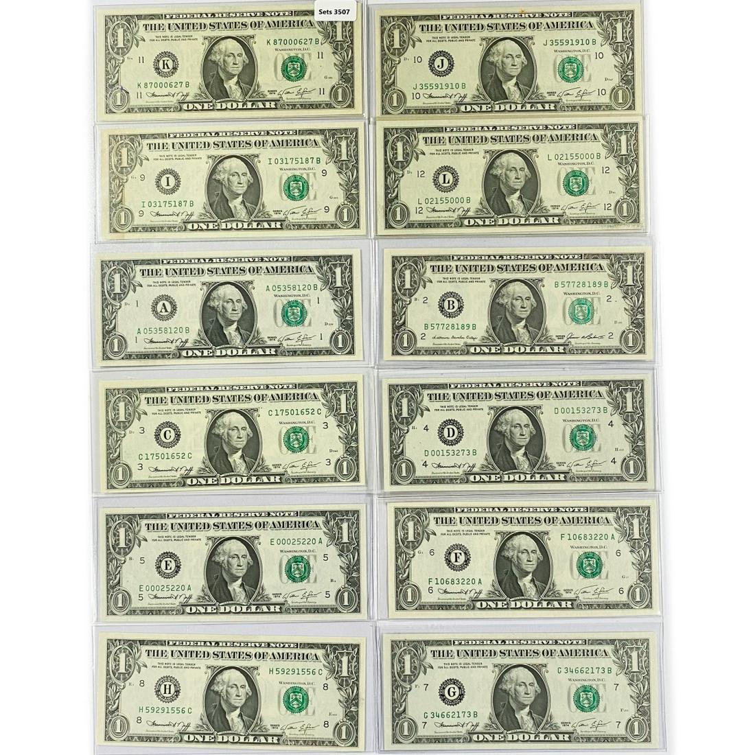 (12) 1974 $1 Fed Reserve Notes (1 of 2)