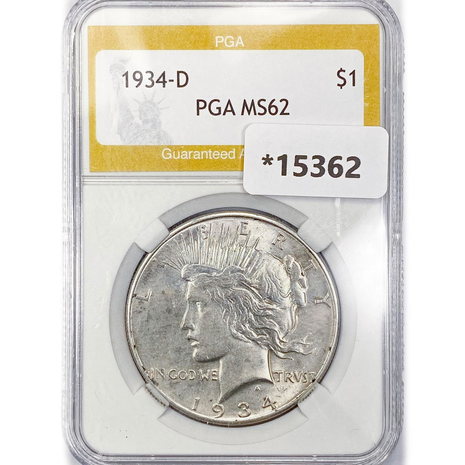 1934-D Silver Peace Dollar PGA MS62 (1 of 2)