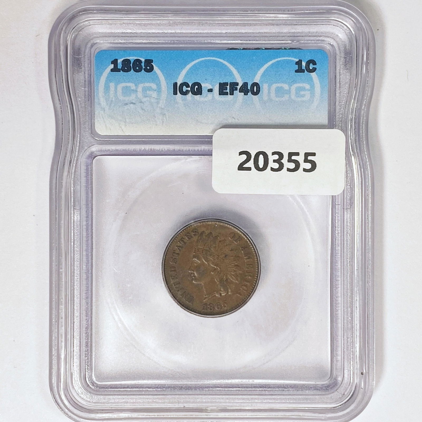 1865 Indian Head Cent ICG EF40 (1 of 2)