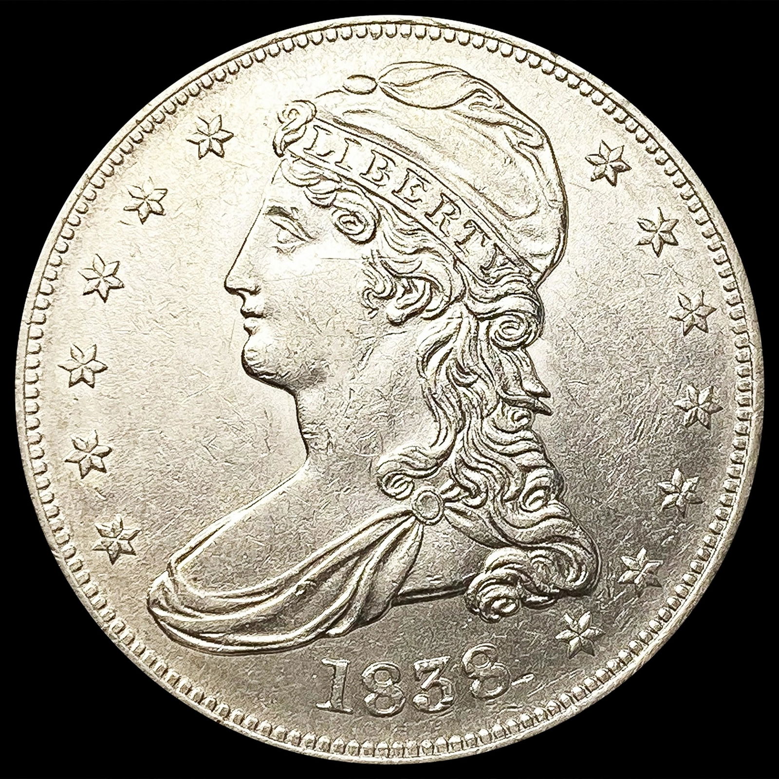 1838 Capped Bust Half Dollar CLOSELY UNCIRCULATED (1 of 2)