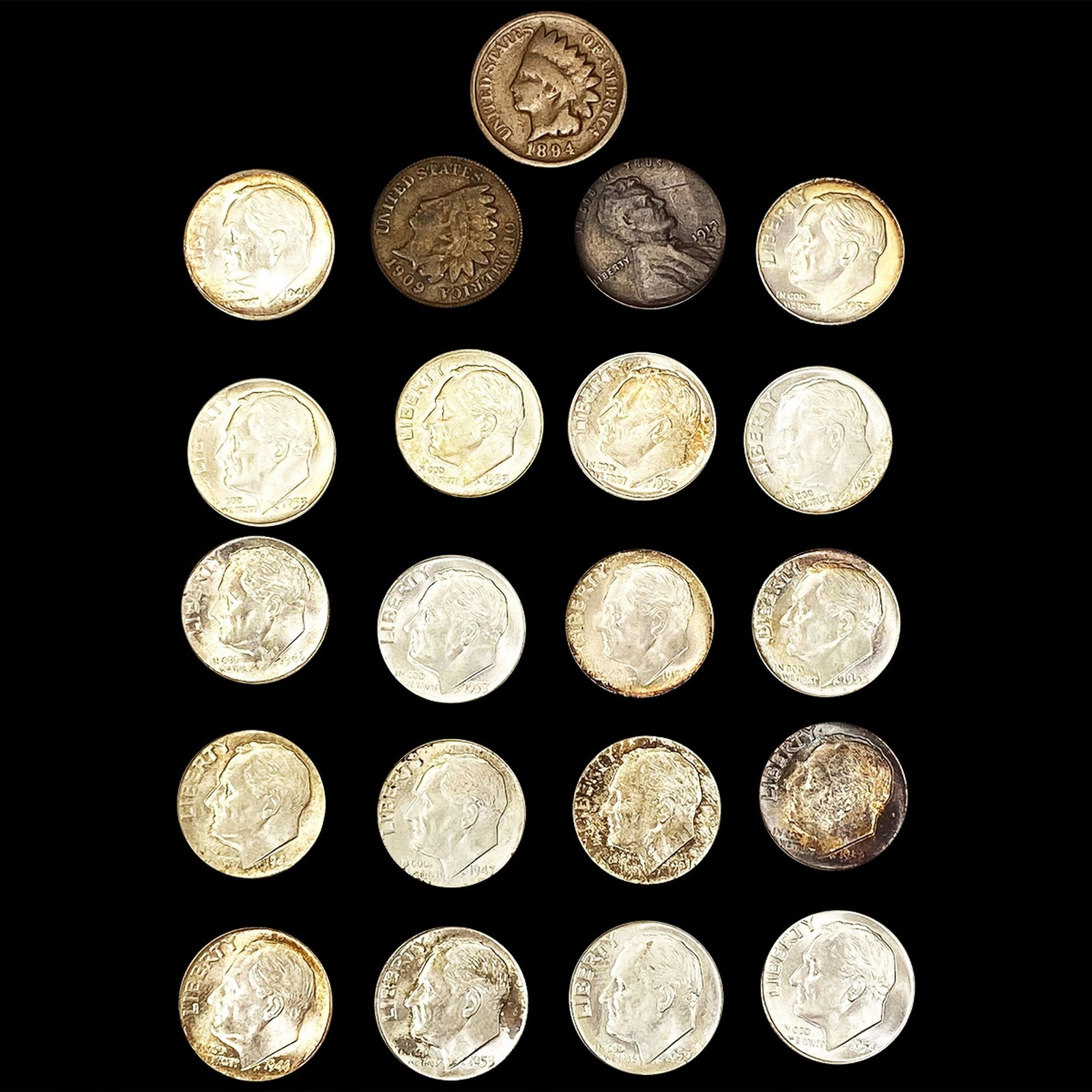 (21) Misc Coins (1892, 1894, 1913-D, (2) 1946-S, (1 of 2)