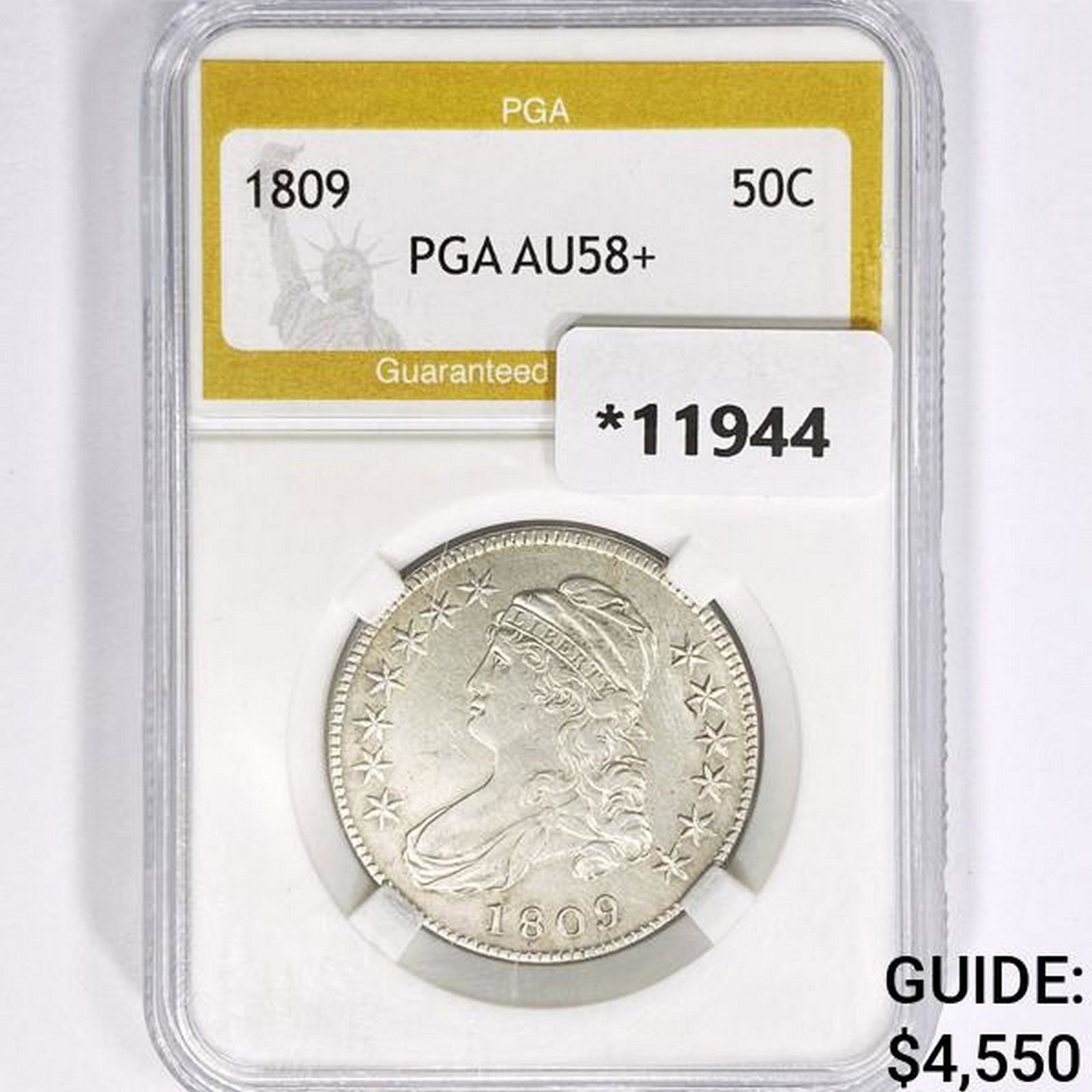 1809 Capped Bust Half Dollar PGA AU58+ (1 of 2)
