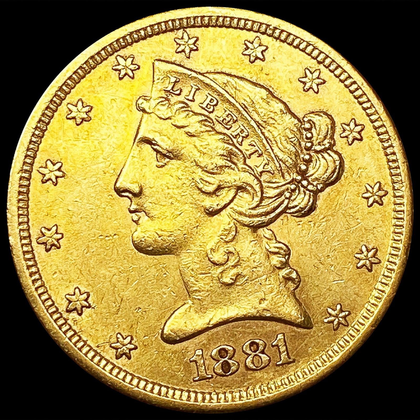 1881-S $5 Gold Half Eagle UNCIRCULATED (1 of 2)