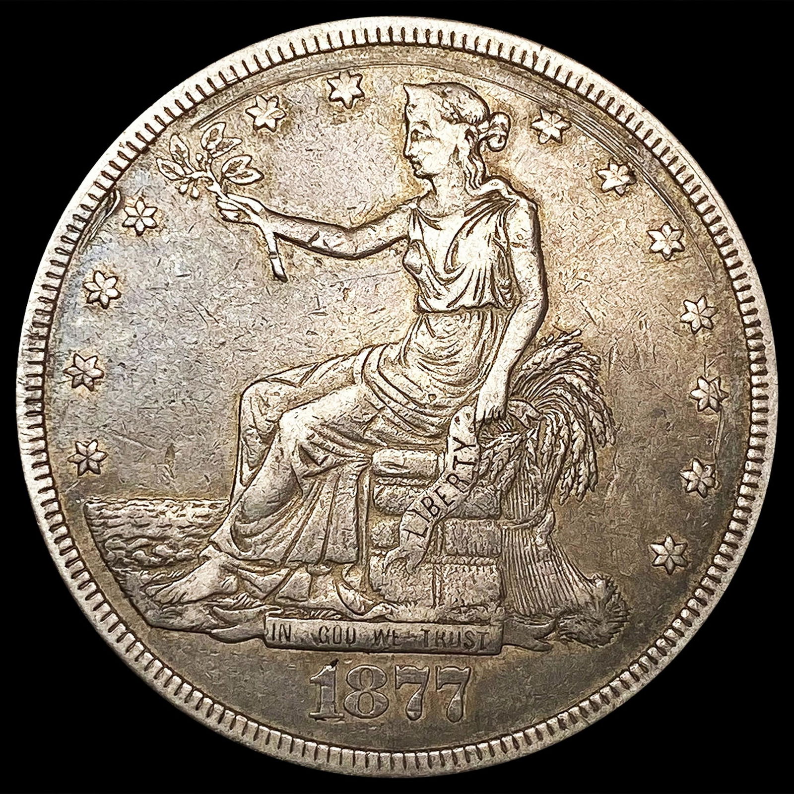 1877 Silver Trade Dollar NEARLY UNCIRCULATED (1 of 2)