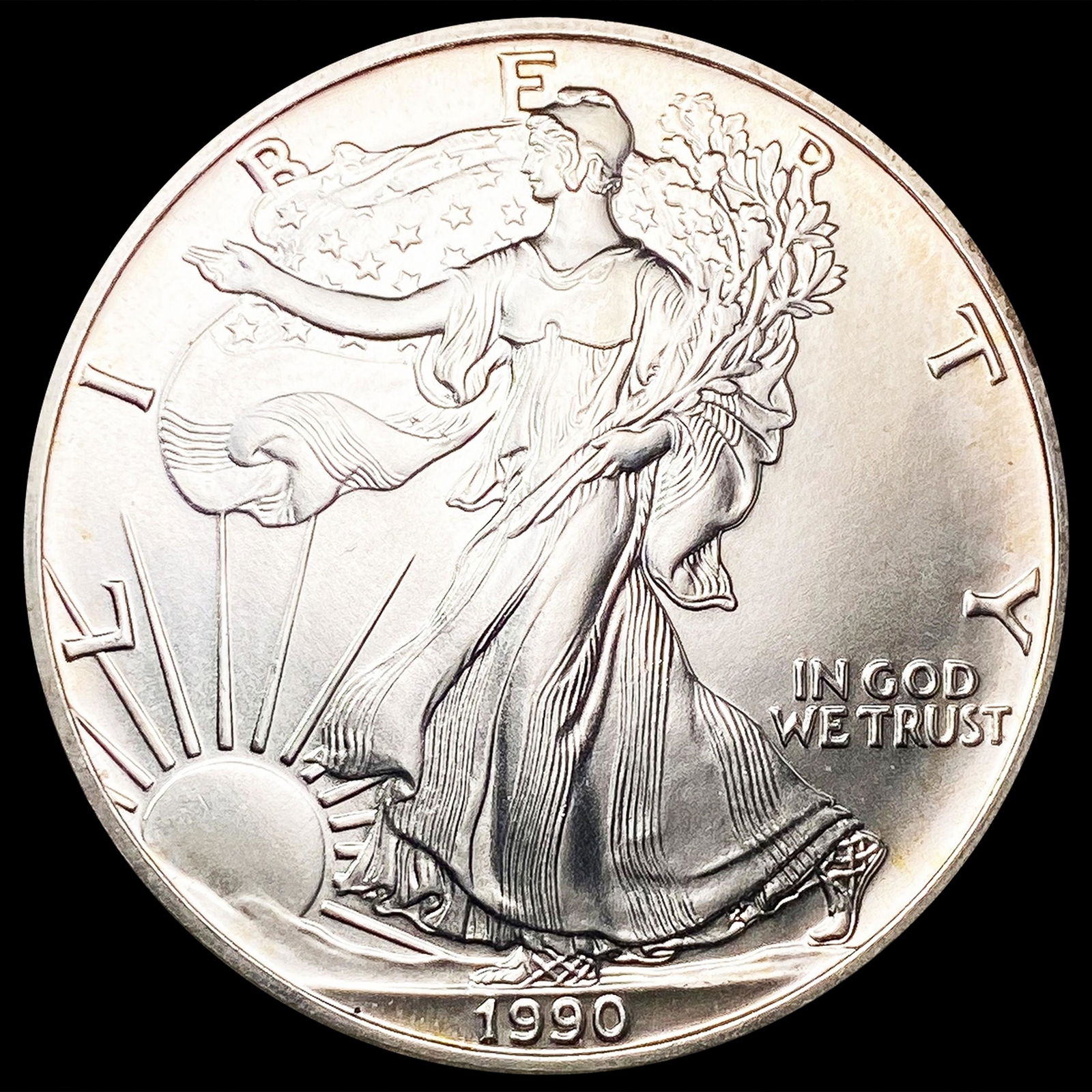 1990 American 1oz Silver Eagle SUPERB GEM BU (1 of 2)