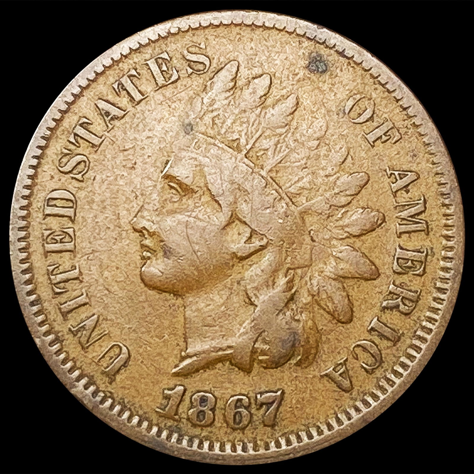 1867 Indian Head Cent NICELY CIRCULATED (1 of 2)