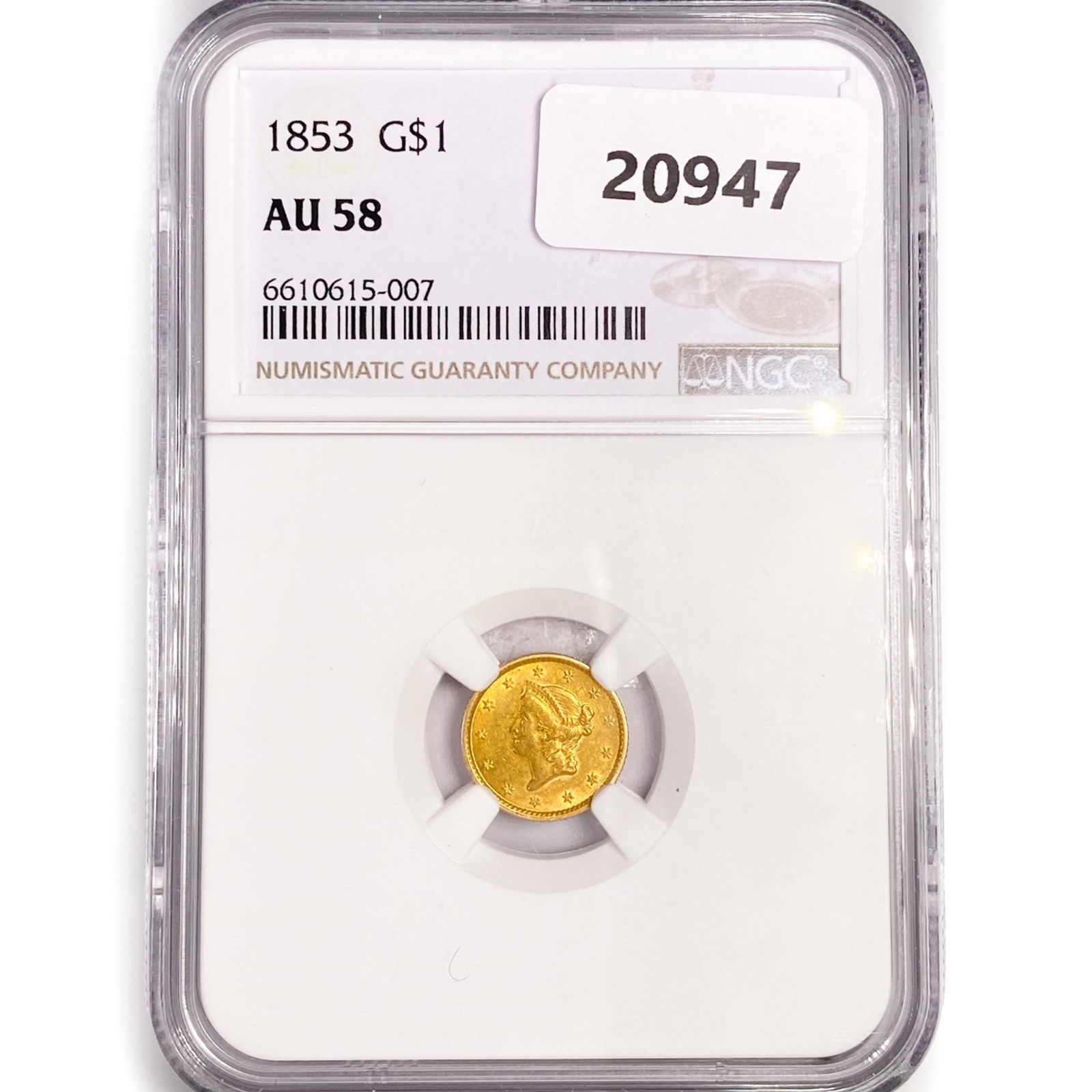 1853 Rare Gold Dollar NGC AU58 (1 of 2)