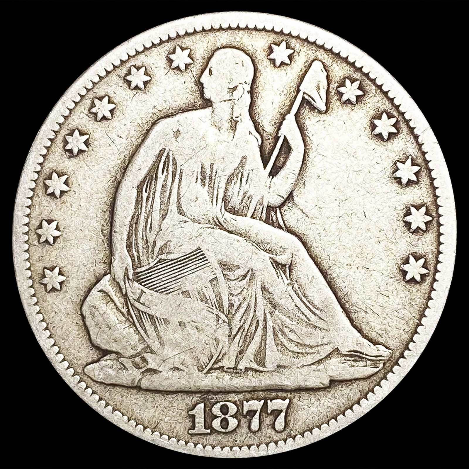 1877-CC Seated Liberty Half Dollar NICELY (1 of 2)