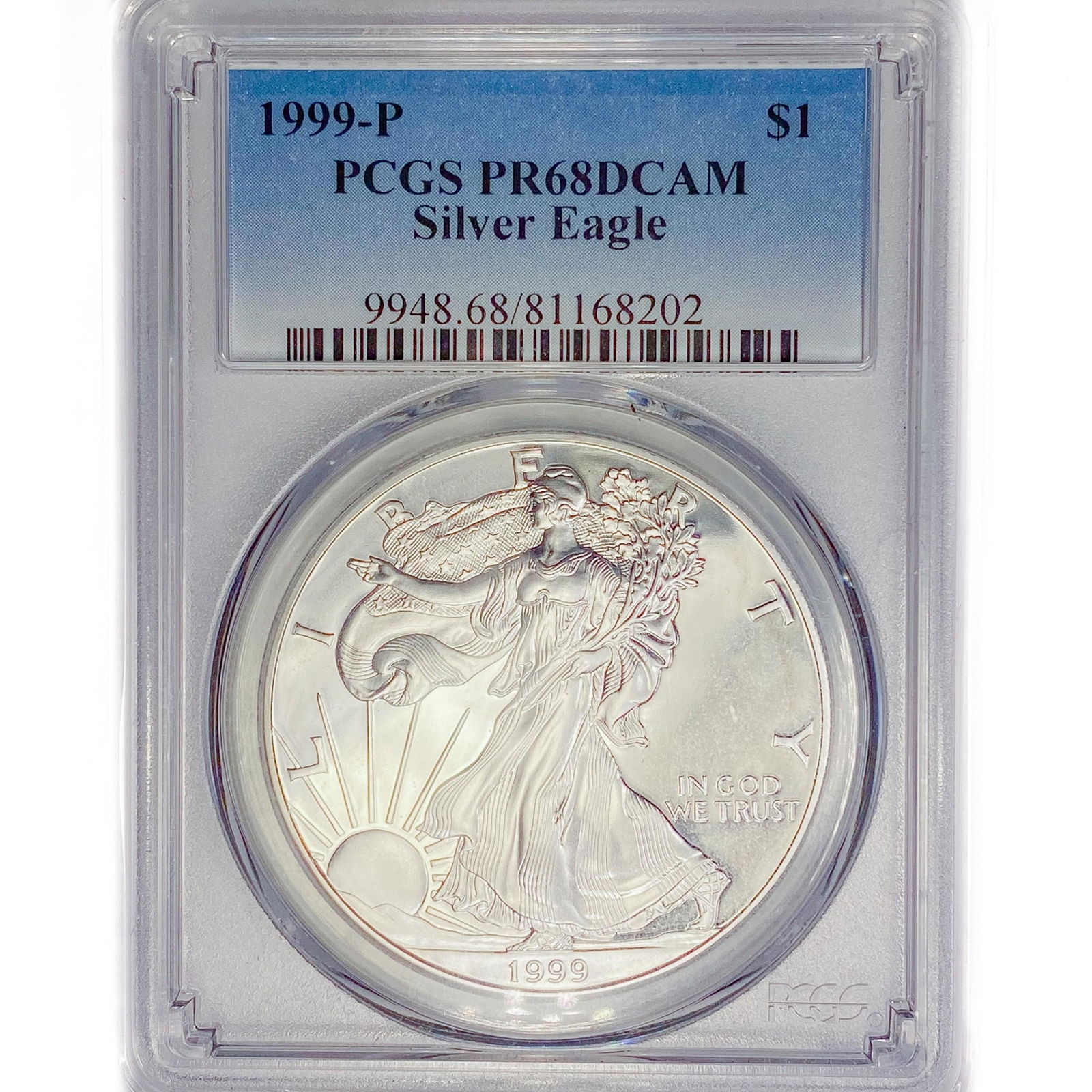 1999-P American Silver Eagle PCGS PR68 DCAM (1 of 2)