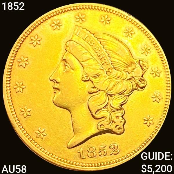 1852 $20 Gold Double Eagle CHOICE AU (1 of 2)