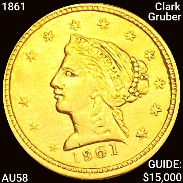 1861 Clark Gruber $2.50 Gold Quarter Eagle CHOICE (1 of 2)