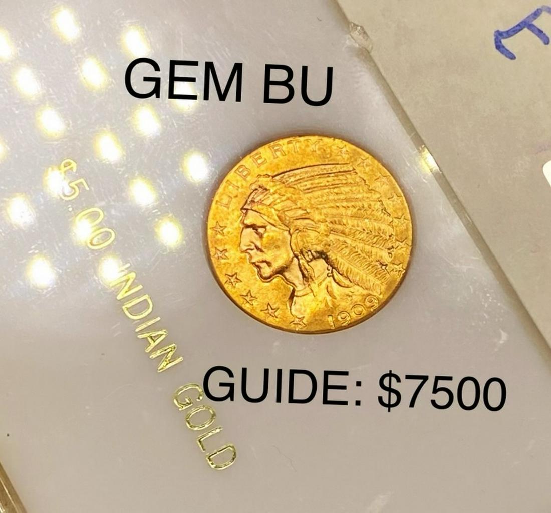 1909-D $5 Gold Half Eagle BU (1 of 2)