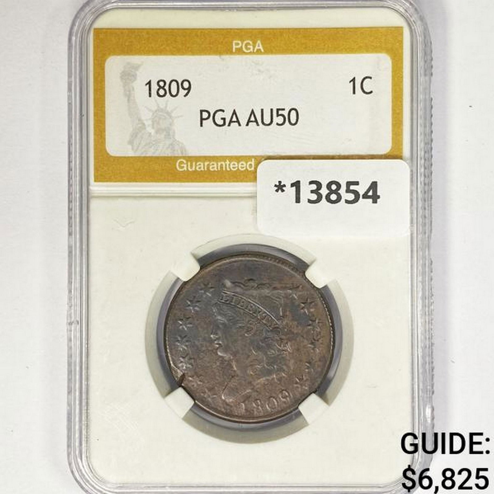 1809 Classic Head Large Cent PGA AU50 (1 of 2)