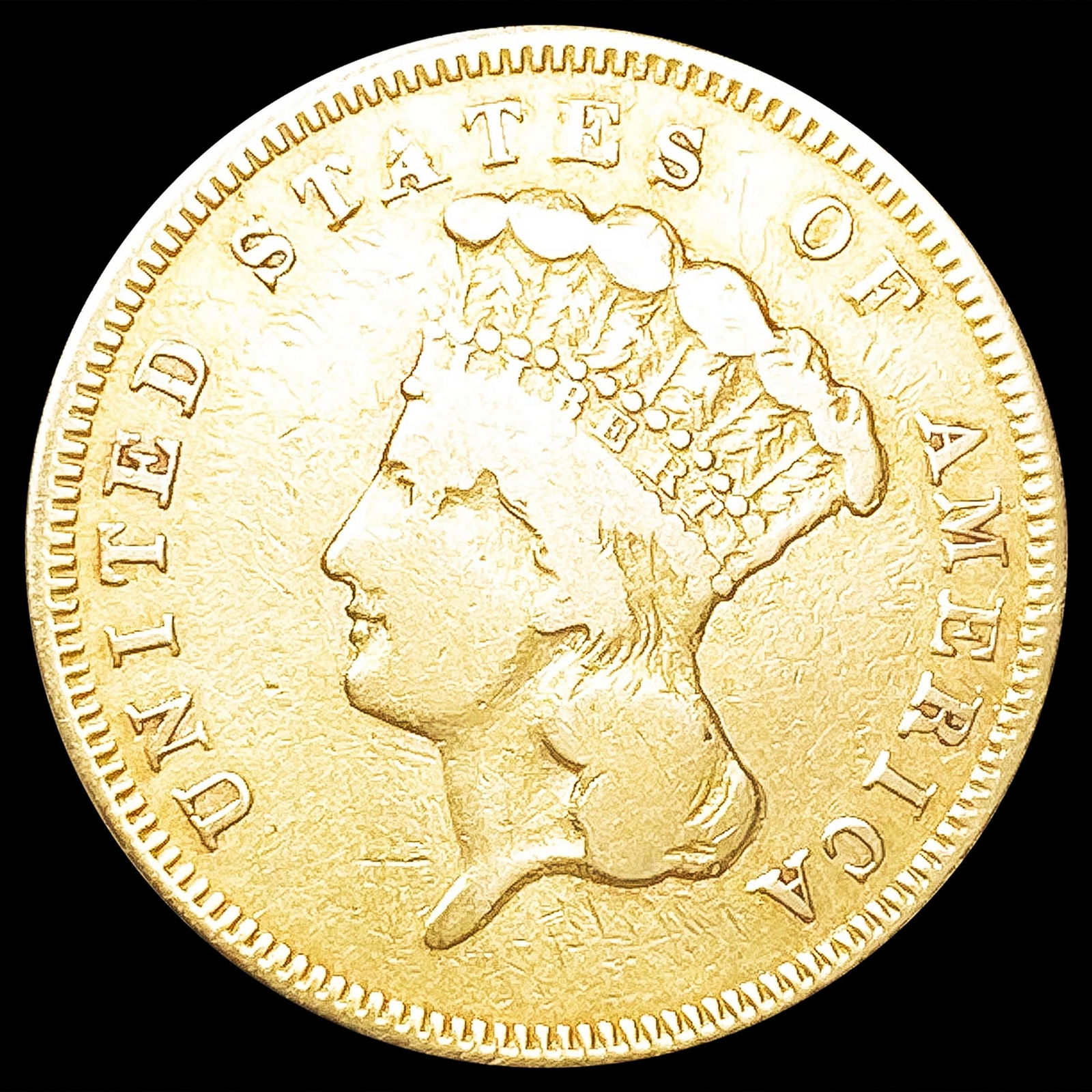 1855-S $3 Gold Piece NICELY CIRCULATED (1 of 2)