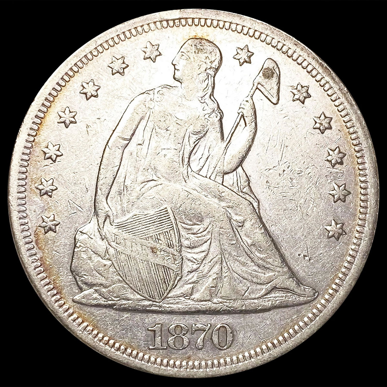 1870 Seated Liberty Dollar NEARLY UNCIRCULATED (1 of 2)