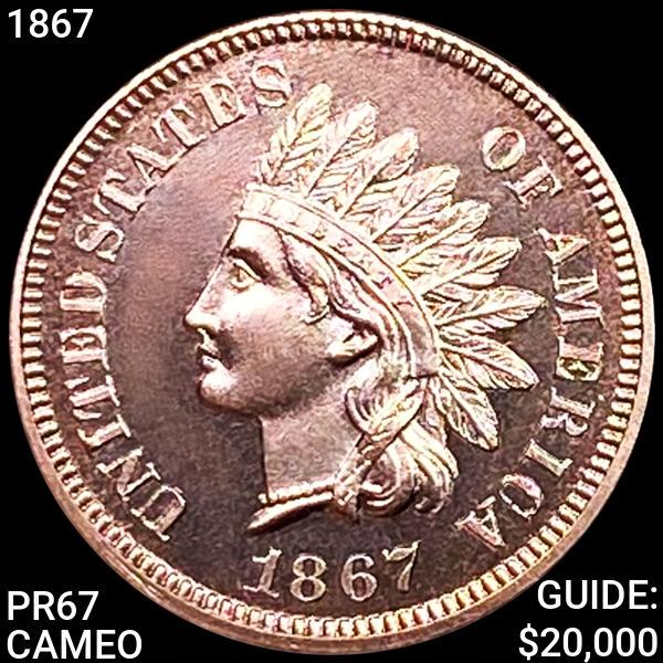 1867 Indian Head Cent GEM PROOF CAMEO (1 of 2)