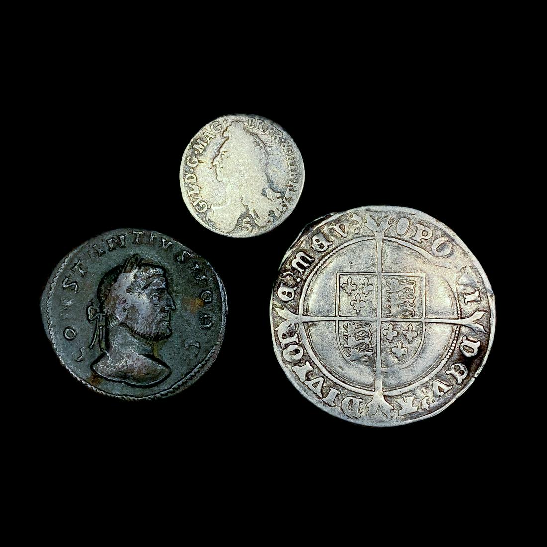 (3) Misc Ancient & Foreign Silver Coins (1 of 2)