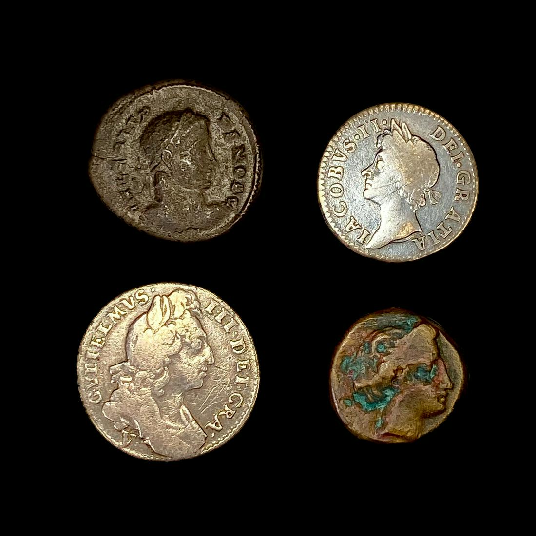 (4) Misc Ancient & Foreign Coins w/ Silver (1 of 2)